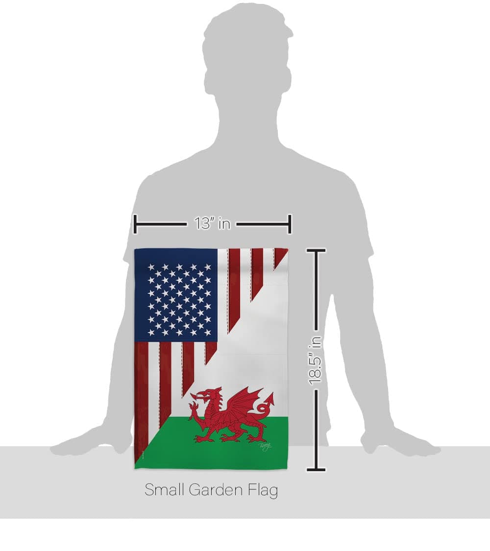 Breeze Decor US Wales Friendship Garden Flag Regional American Alliance World Co - Thumbnail 2
