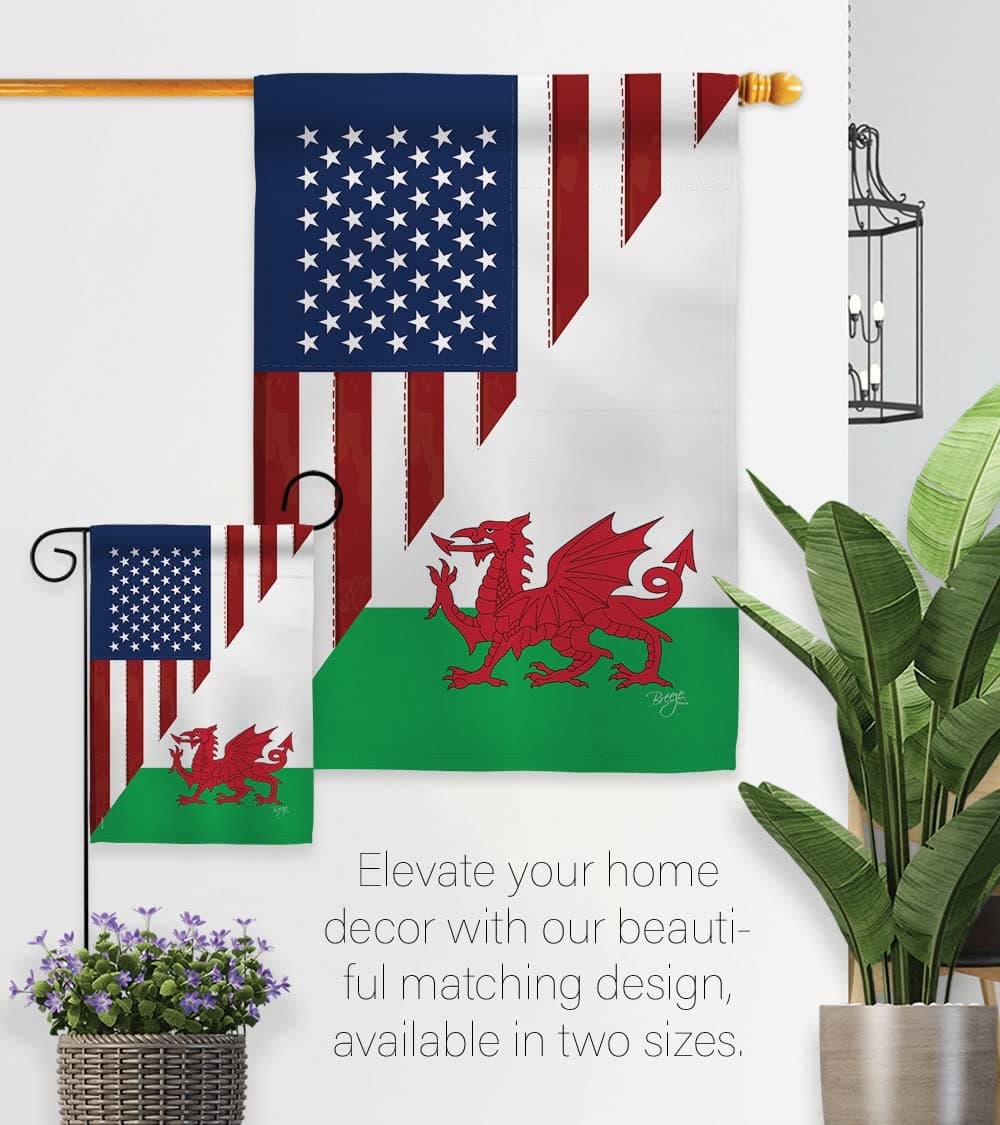 Breeze Decor US Wales Friendship Garden Flag Regional American Alliance World Co - Thumbnail 8