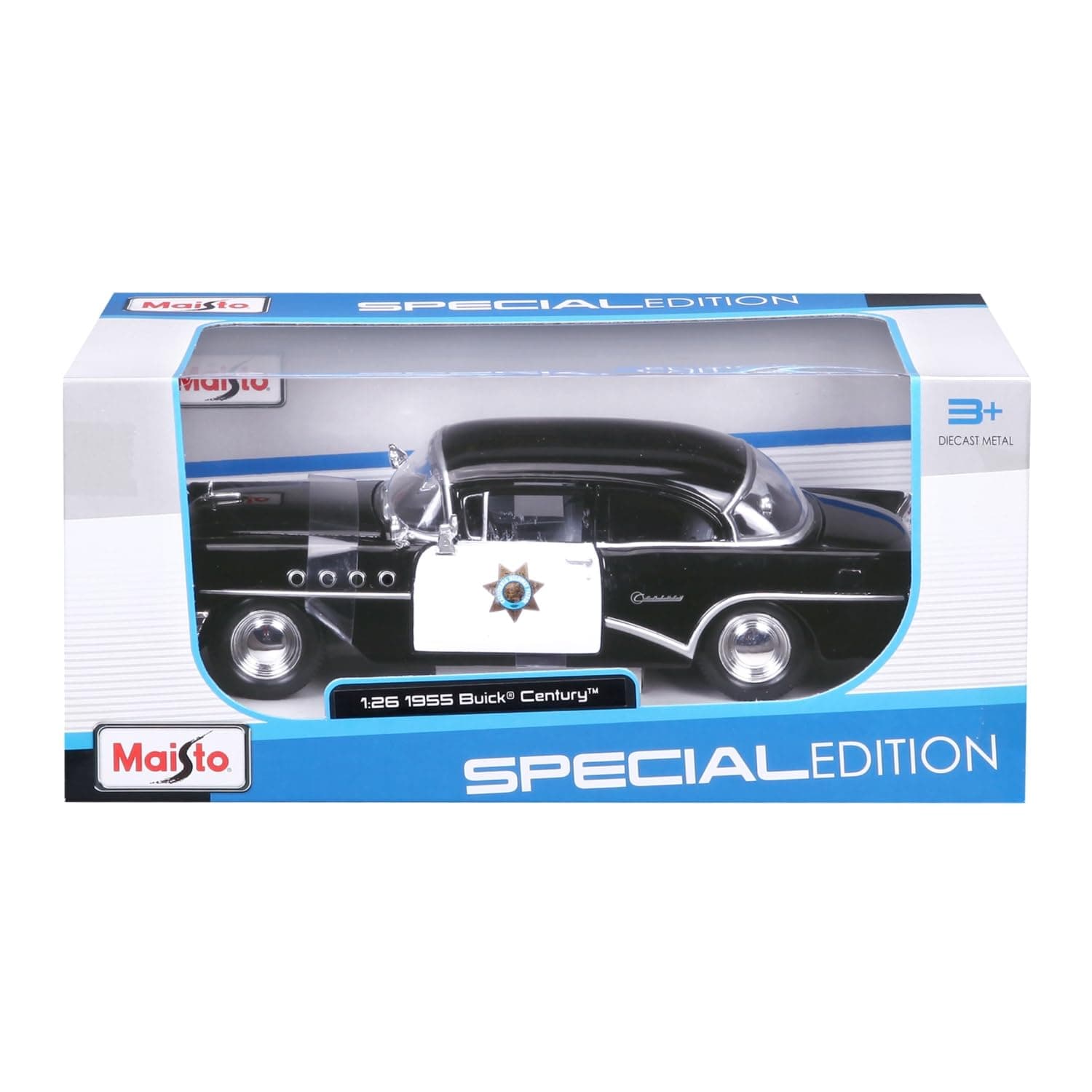 Maisto 1:26 1955 Buick Century Diecast Car Model, Black (Styles Vary) - Thumbnail 7
