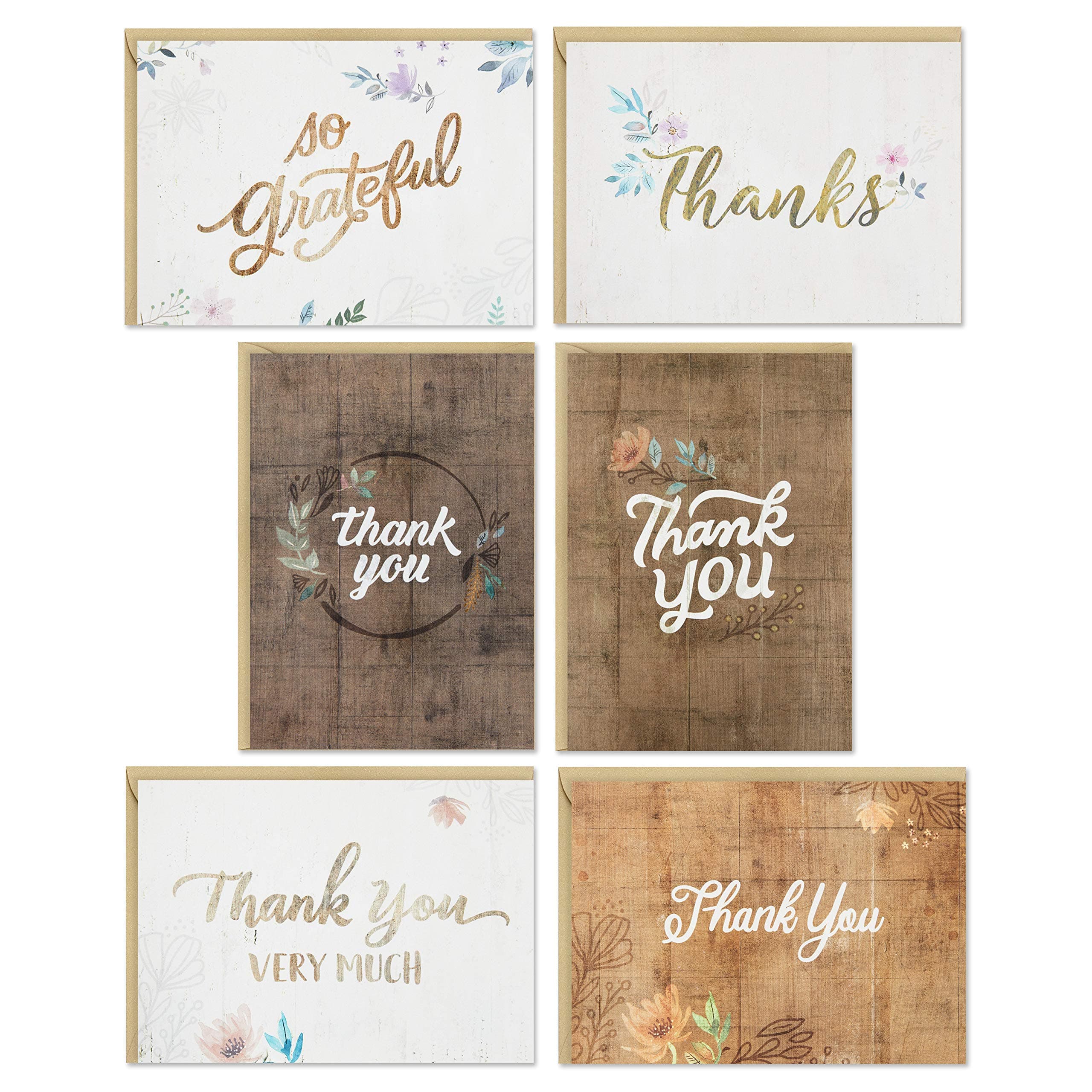 Hallmark Thank You Cards Assortment, Rustic Collection (96 Thank You Notes with - Thumbnail 2