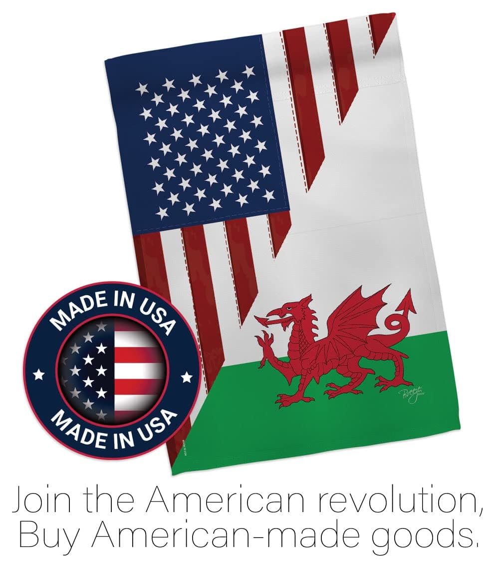 Breeze Decor US Wales Friendship Garden Flag Regional American Alliance World Co - Thumbnail 5
