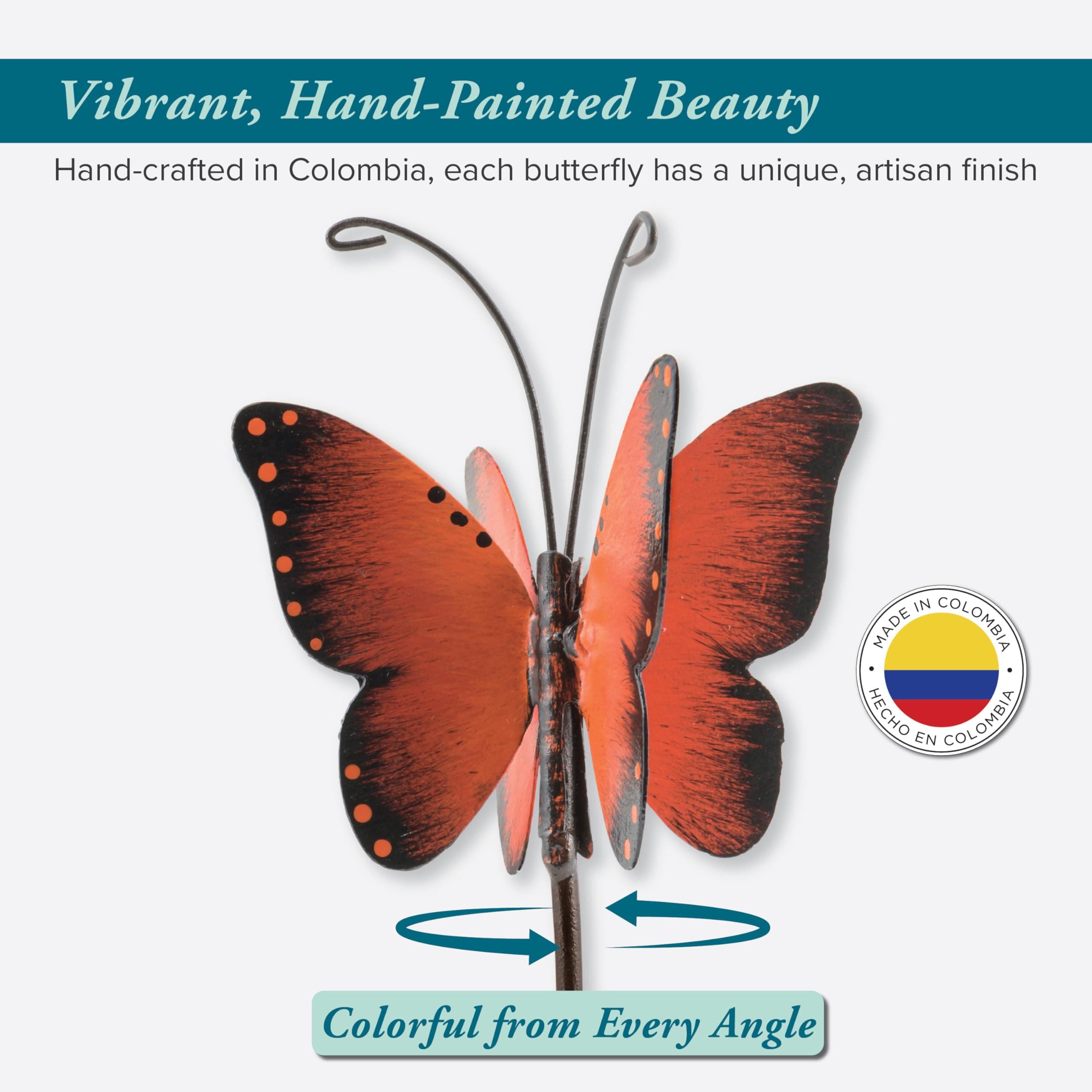 La Crosse 704-13077-INT 5 inch Capacity Glass Orange Butterfly Rain Gauge - Thumbnail 3