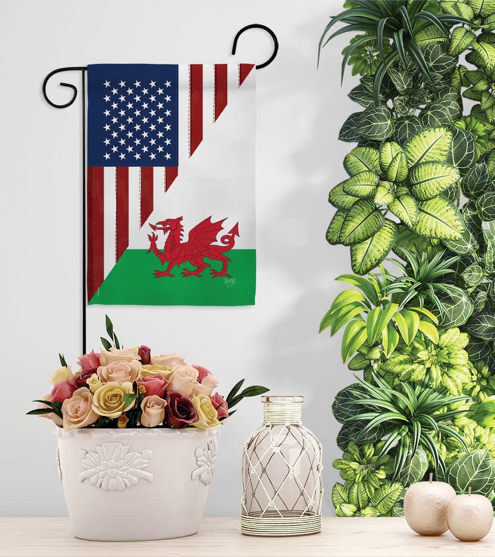Breeze Decor US Wales Friendship Garden Flag Regional American Alliance World Co - Thumbnail 9