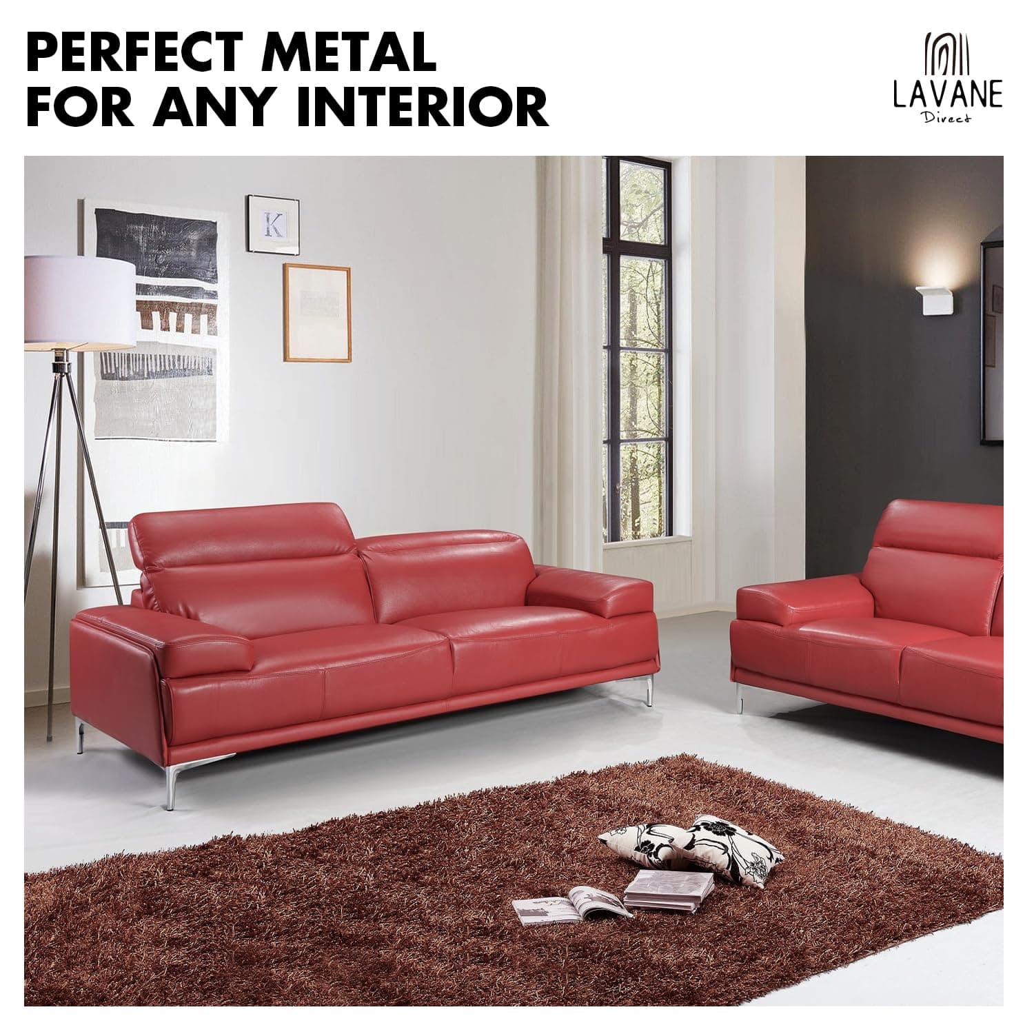 La Vane 7 Inch Metal Furniture Legs, Set of 4 - Modern Diamond Triangle White/Go - Thumbnail 7