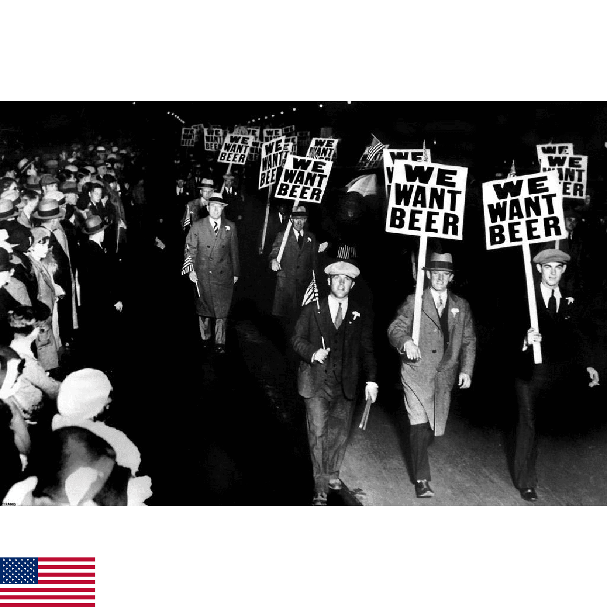 Black and White Poster Protest Signs Against Prohibition Retro Vintage Cool Wall - Image 1