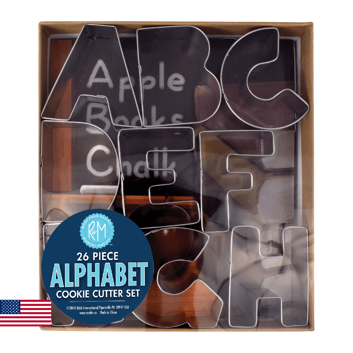 R&M International Alphabet 3" Cookie Cutters, 26-Piece Set in Gift Box - Image 1