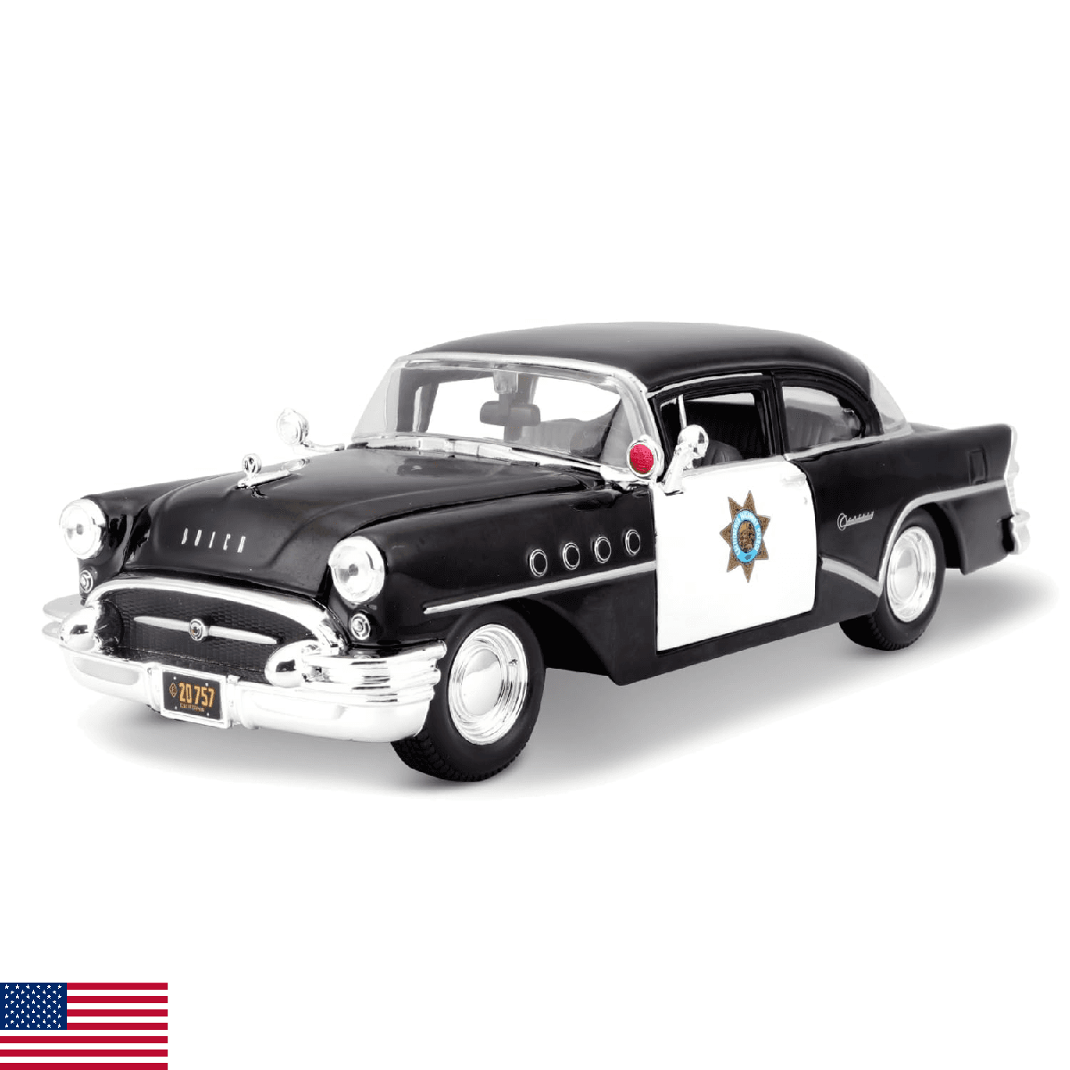 Maisto 1:26 1955 Buick Century Diecast Car Model, Black (Styles Vary) - Image 1