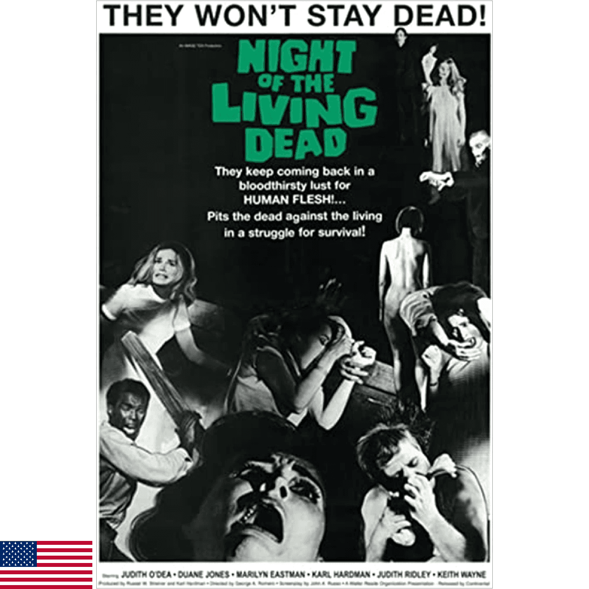 Buyartforless George A. Romero Night of the Living Dead 1968 36x24 Horror Movie - Image 1