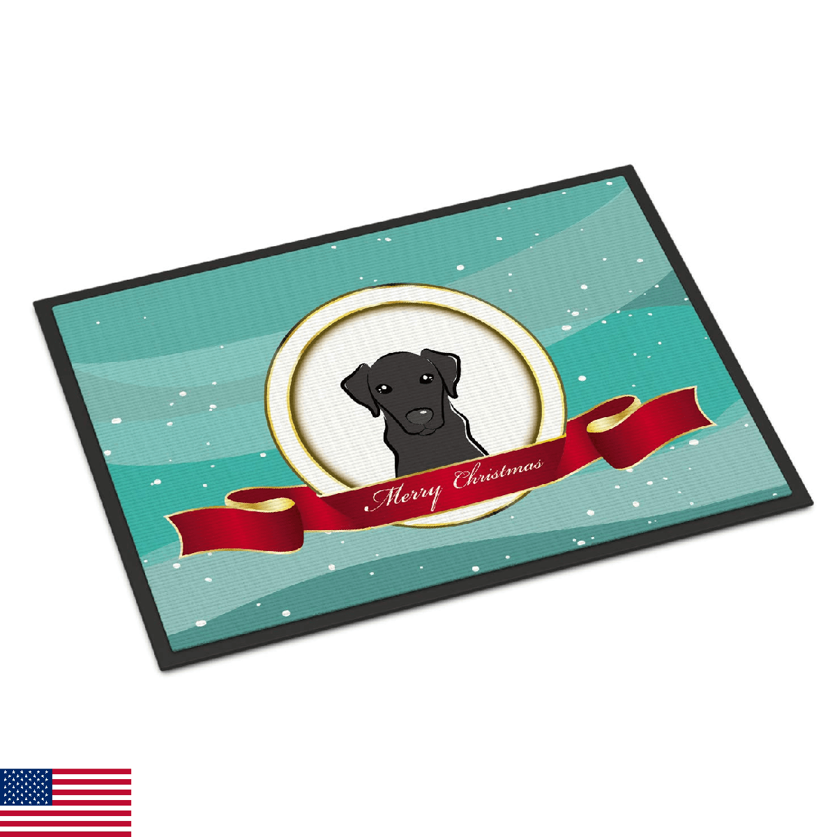 Caroline's Treasures BB1545MAT Black Labrador Merry Christmas Doormat 18x27 Fron - Image 1