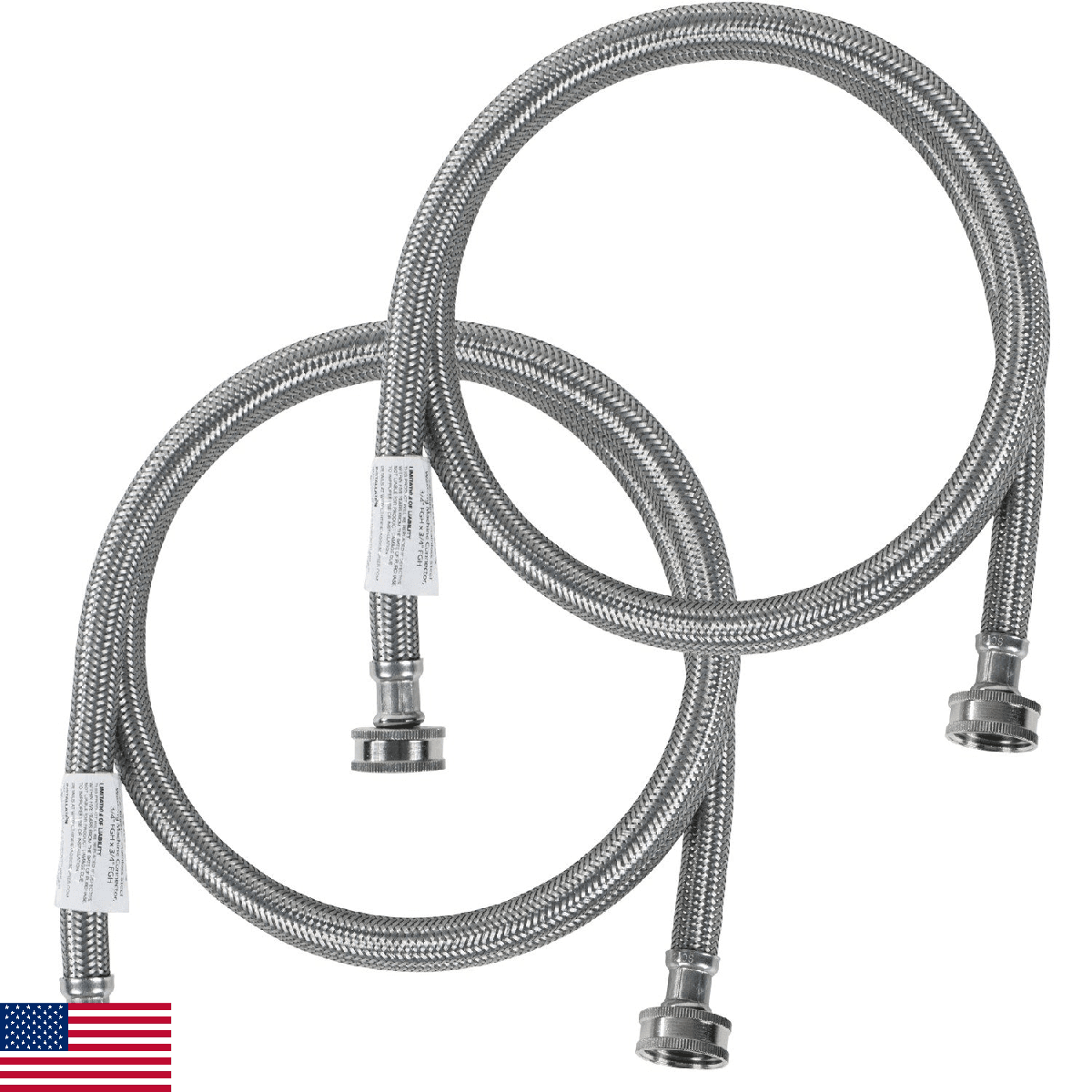 Certified Appliance Accessories Washing Machine Hoses (2 Pack), Hot and Cold Wat - Image 1