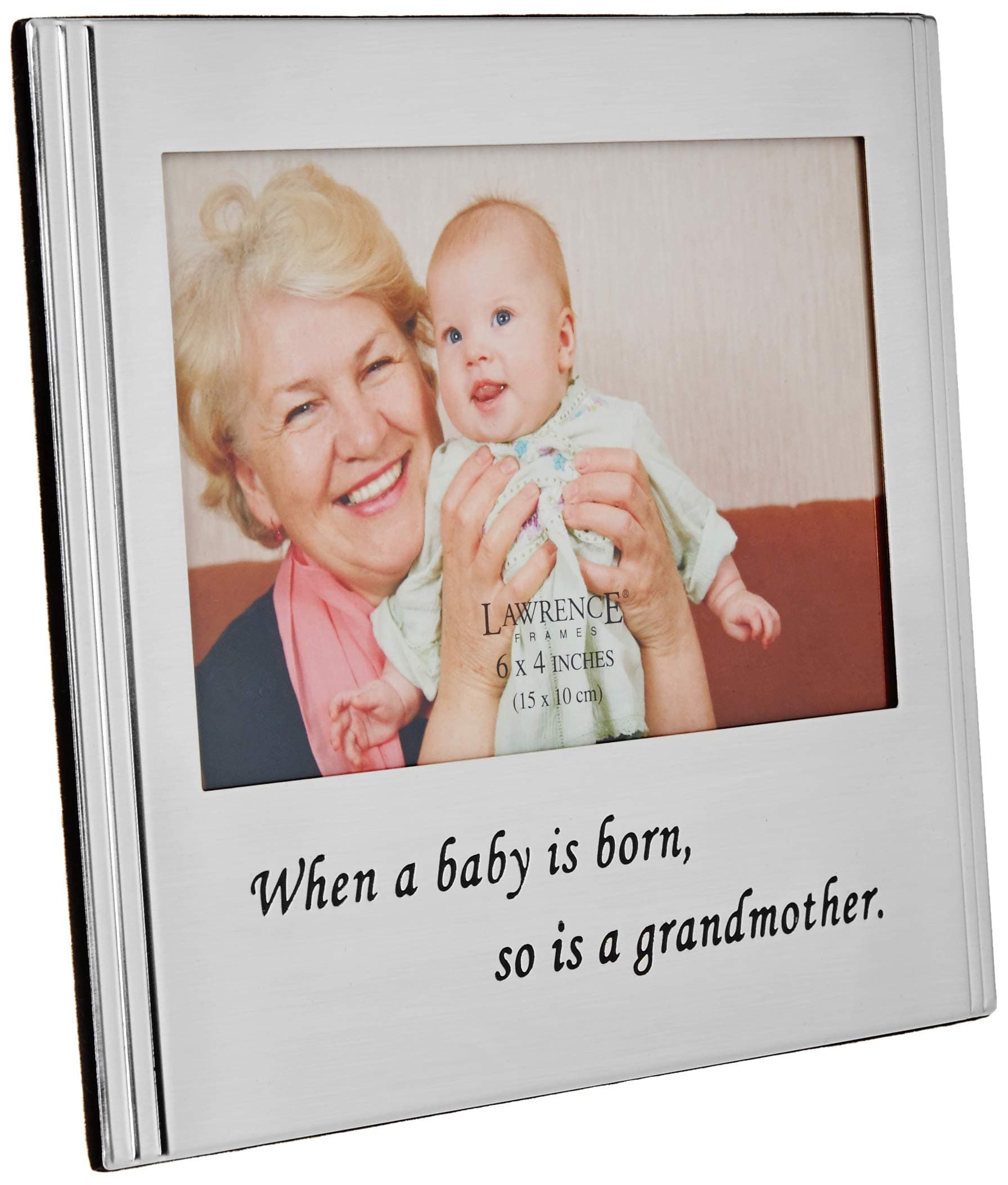 Lawrence Frames When a Baby is born so is a Grandmother Silver Plated 6x4 Pictur - Thumbnail 3