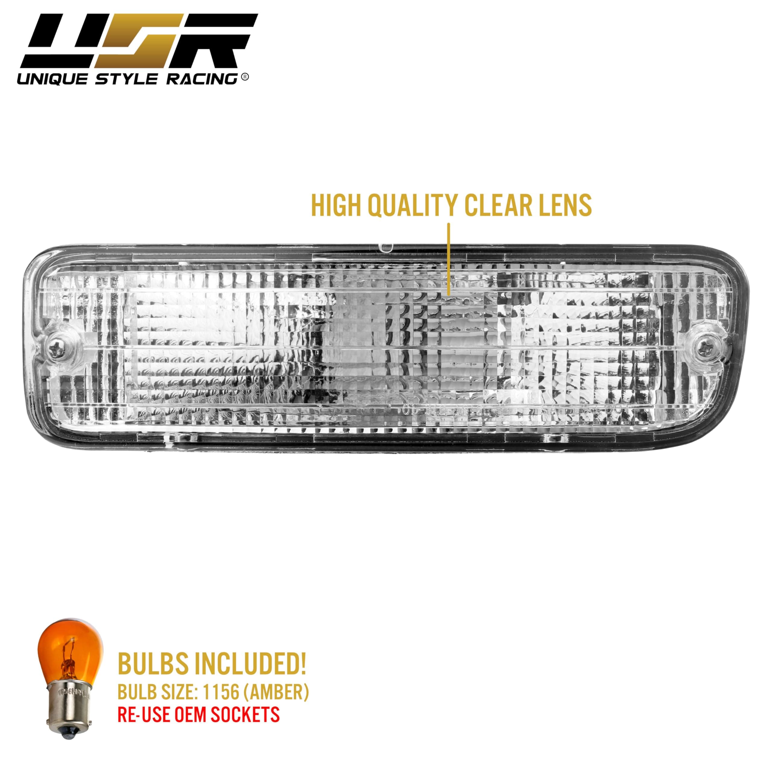 USR 95-00 Tacoma Bumper Light Pair Front Turn Signal Lamps Left Right Compatible - Thumbnail 6