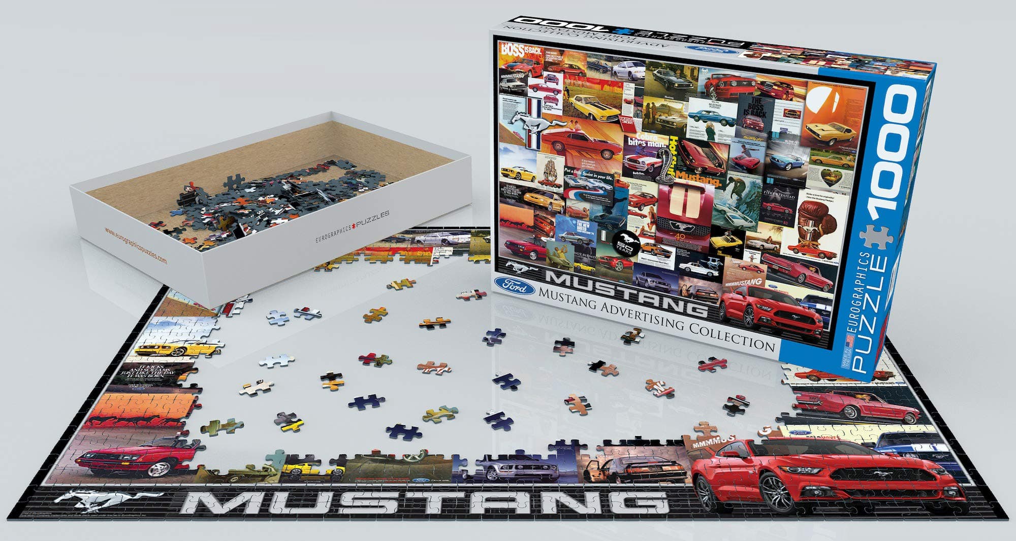 EuroGraphics Ford Mustang Vintage Ads Jigsaw Puzzle (1000 Piece) (6000-0748) , B - Thumbnail 3