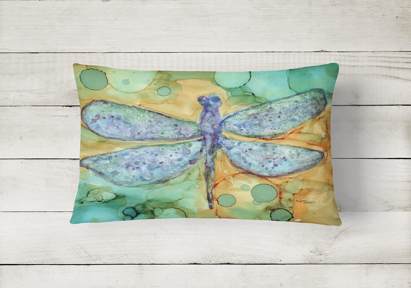 Caroline's Treasures 8967PW1216 Abstract Dragonfly Canvas Fabric Decorative Pill - Thumbnail 2