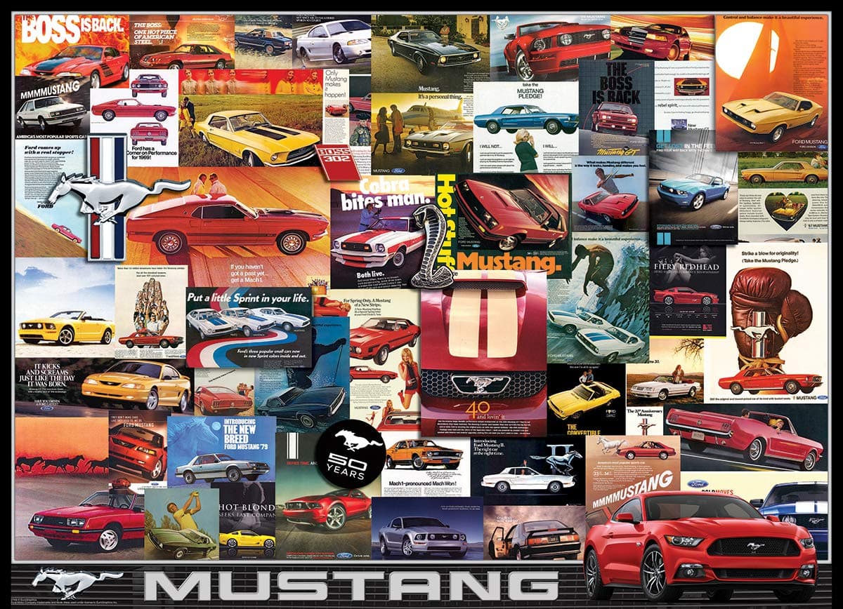 EuroGraphics Ford Mustang Vintage Ads Jigsaw Puzzle (1000 Piece) (6000-0748) , B - Thumbnail 2
