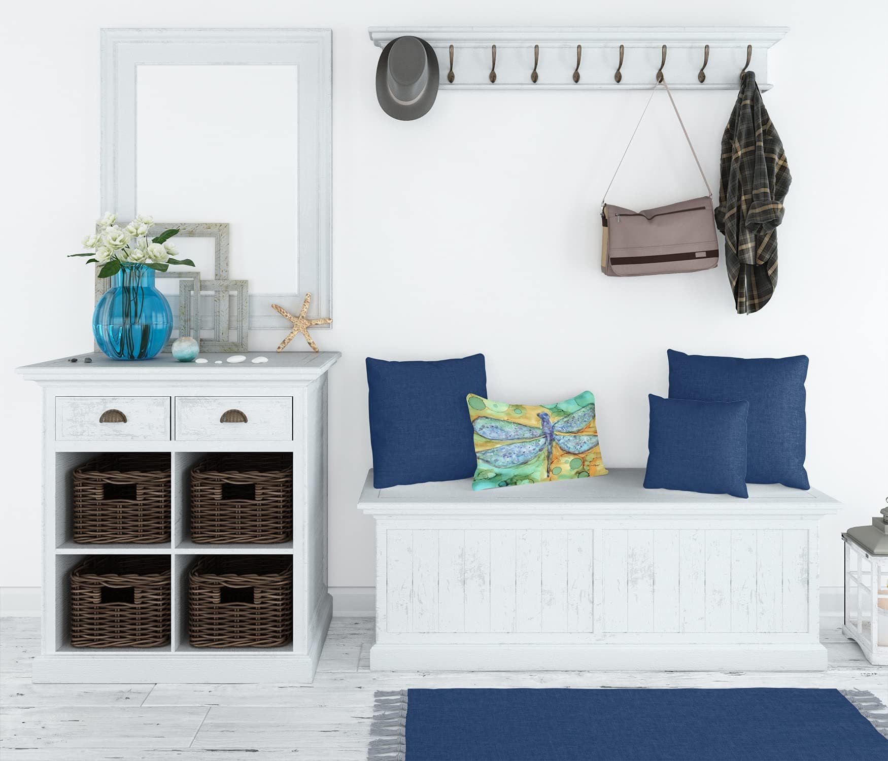 Caroline's Treasures 8967PW1216 Abstract Dragonfly Canvas Fabric Decorative Pill - Thumbnail 3