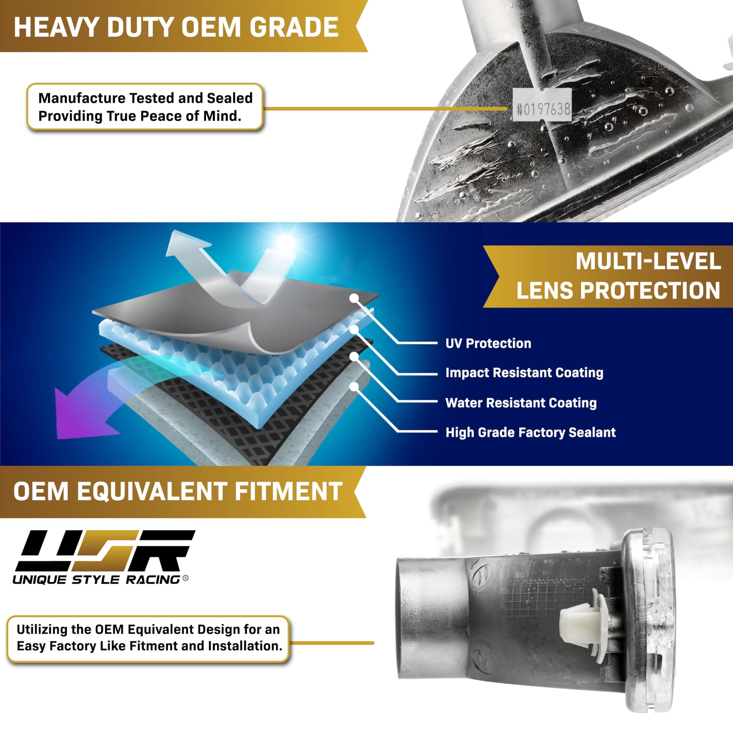 USR 95-00 Tacoma Bumper Light Pair Front Turn Signal Lamps Left Right Compatible - Thumbnail 9