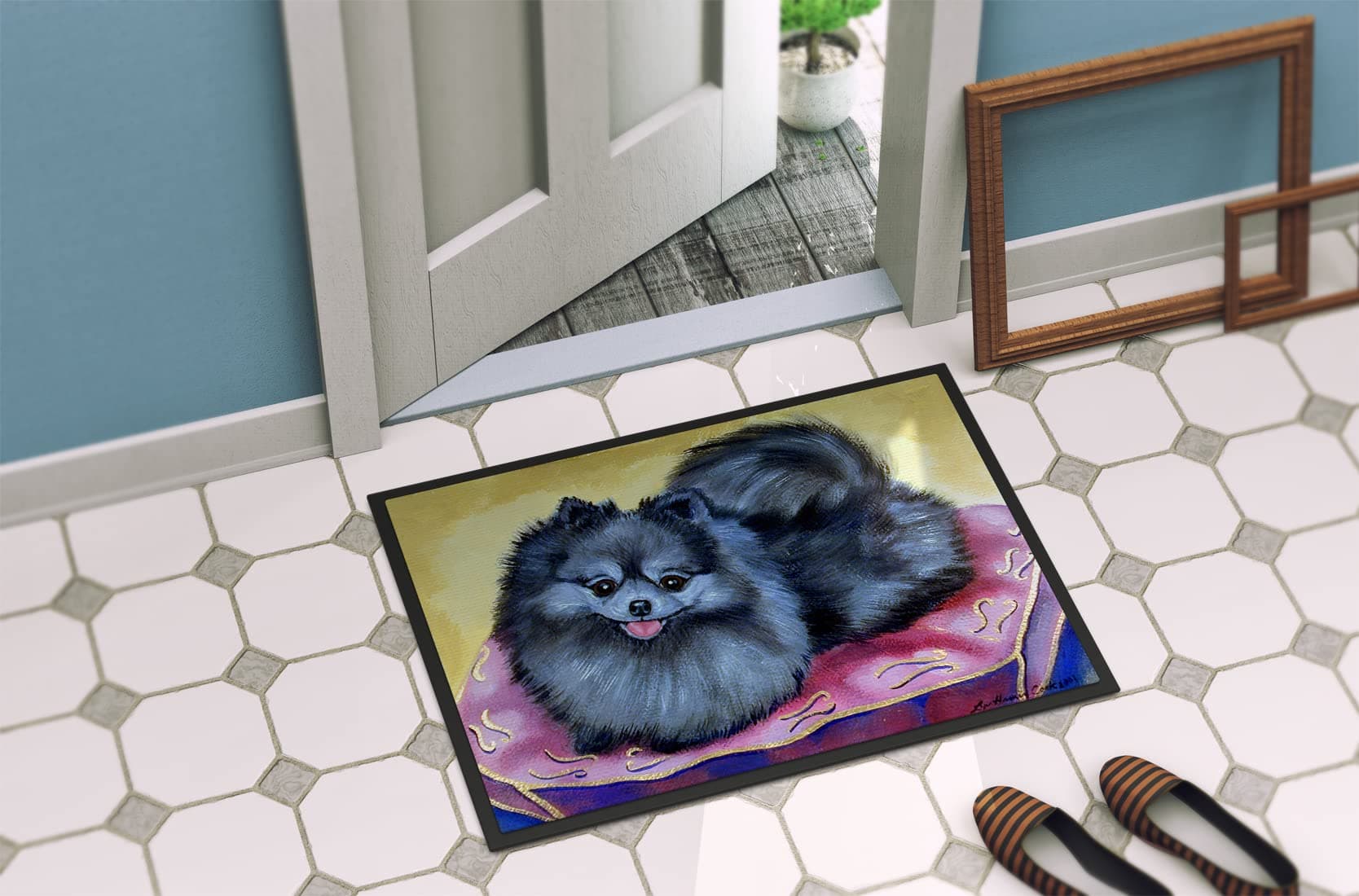 Caroline's Treasures 7503MAT Pomeranian Doormat 18x27 Front Door Mat Indoor Outd - Thumbnail 4