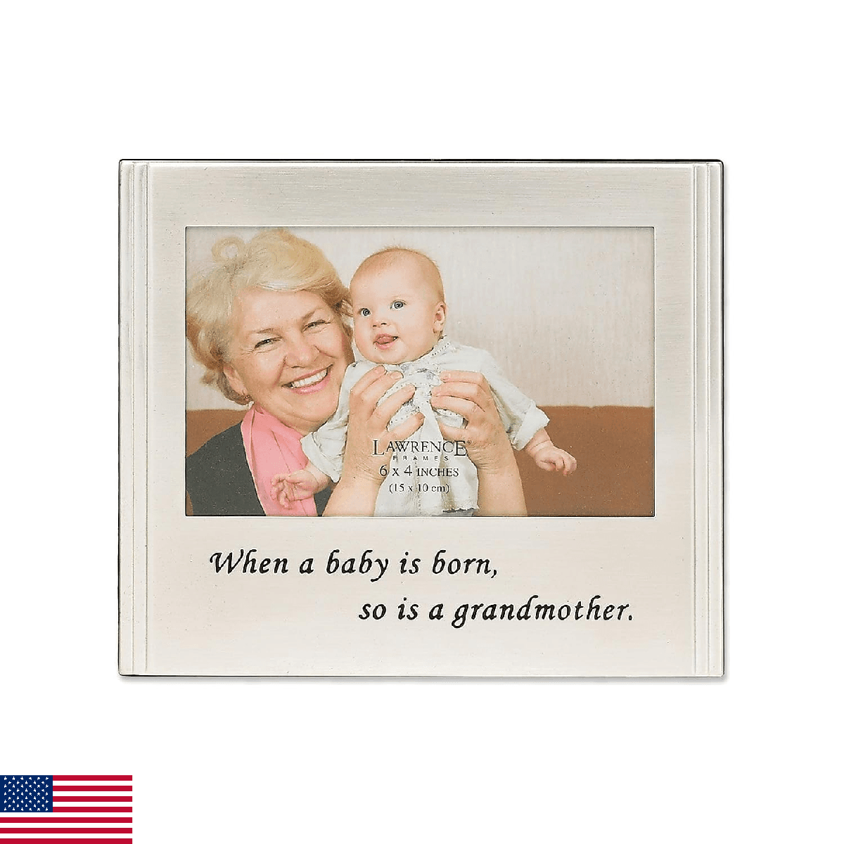 Lawrence Frames When a Baby is born so is a Grandmother Silver Plated 6x4 Pictur - Image 1
