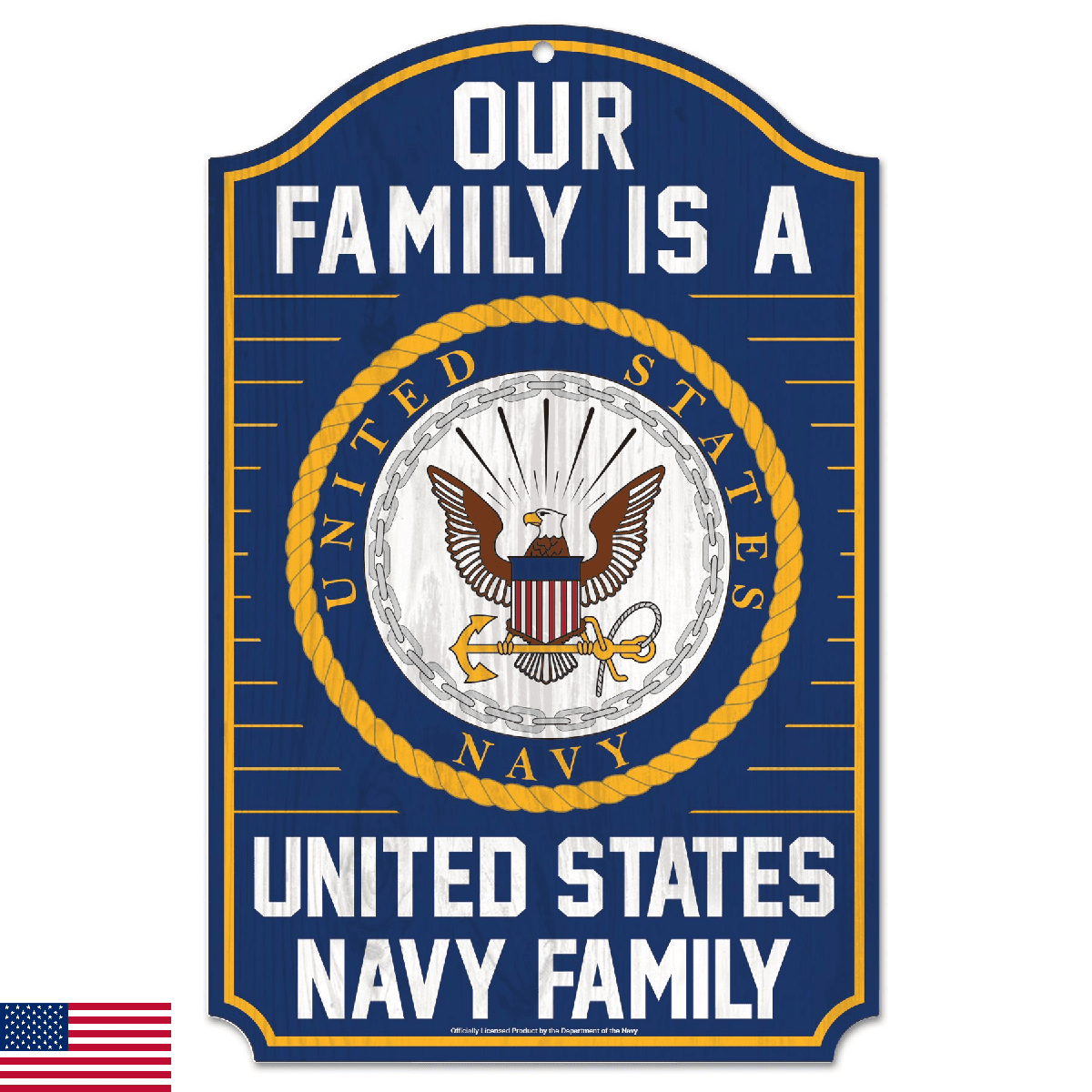 WinCraft Military Navy United States Navy 11" x 17" Wood SignUnited States Navy - Image 1
