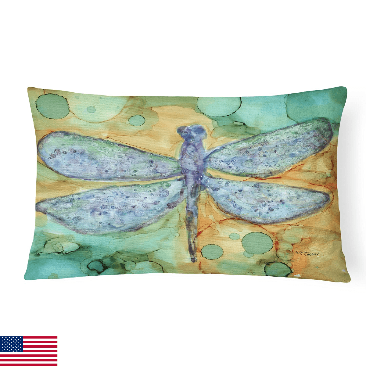 Caroline's Treasures 8967PW1216 Abstract Dragonfly Canvas Fabric Decorative Pill - Image 1