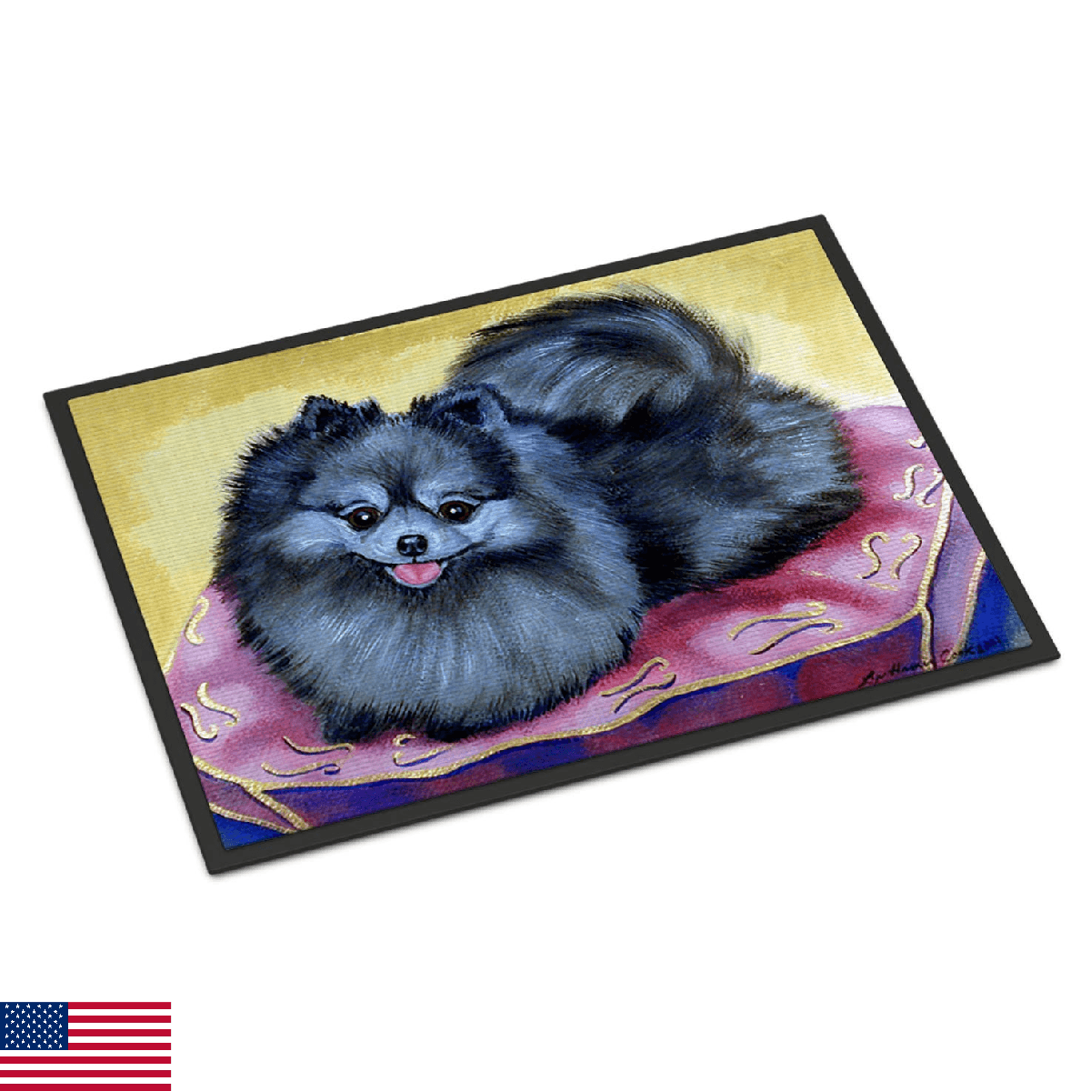 Caroline's Treasures 7503MAT Pomeranian Doormat 18x27 Front Door Mat Indoor Outd - Image 1