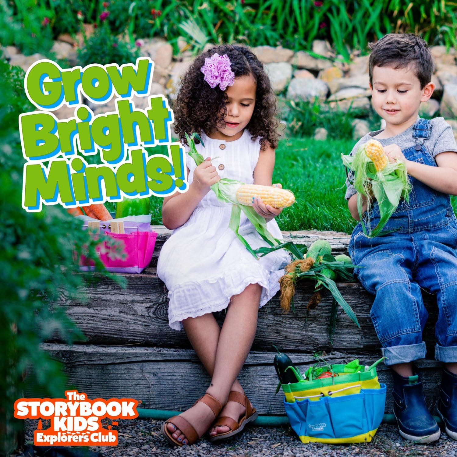 Matching Board Book - Green Kids Gardening Tools Set Includes Sturdy Tote Bag, W - Thumbnail 6