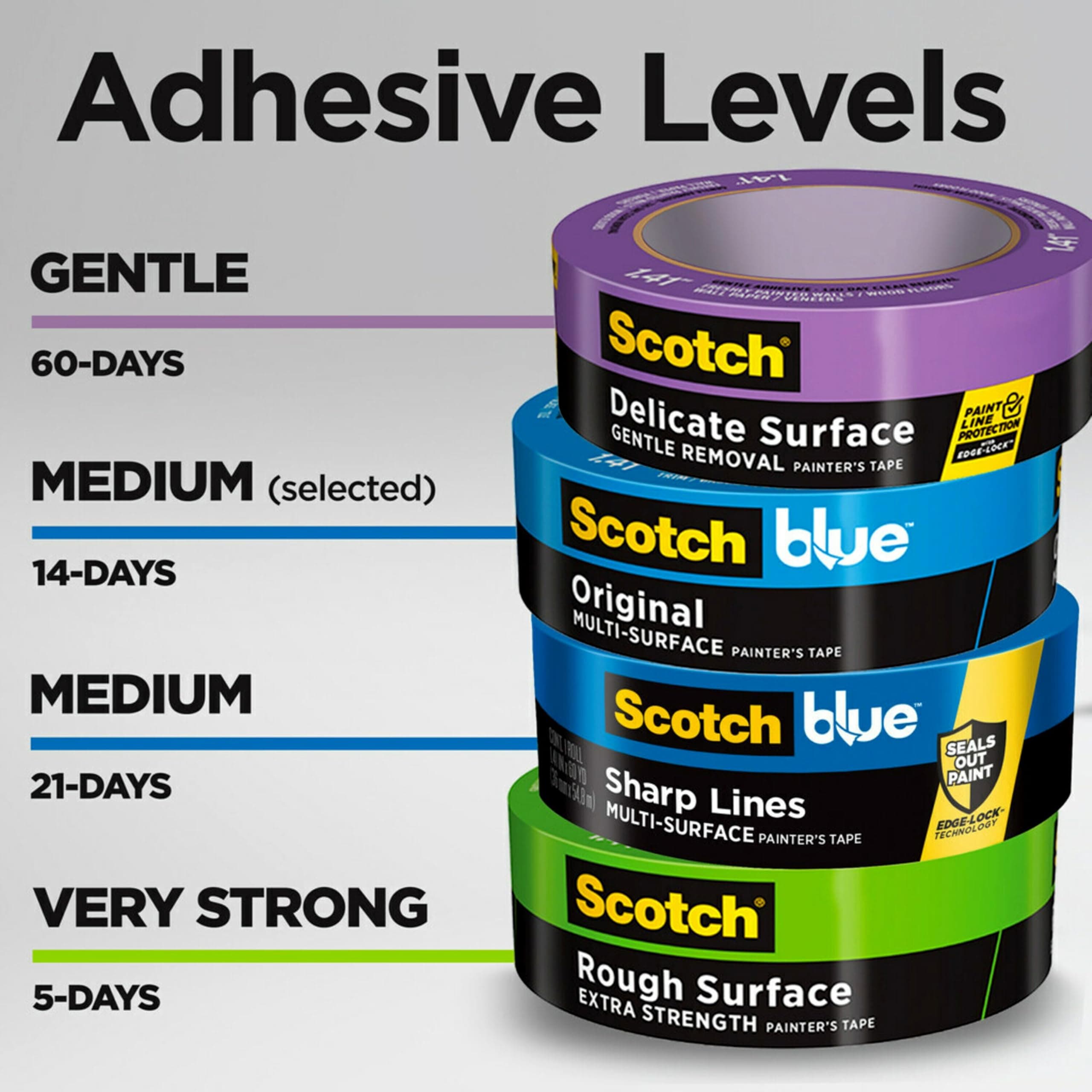 ScotchBlue Original Multi-Surface Painter's Tape 1.88in x 60yd 4 Rolls Blue Pain - Thumbnail 6