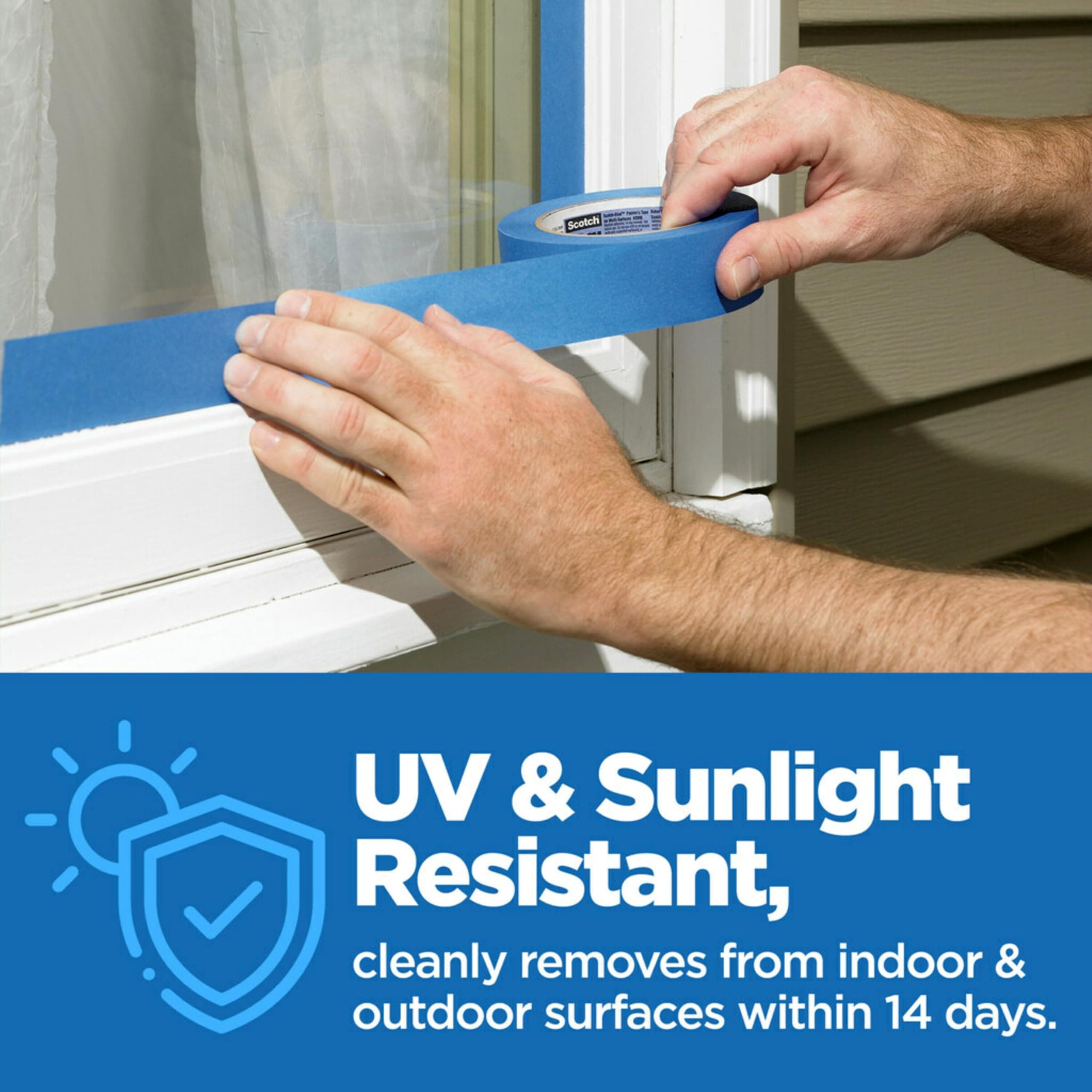 ScotchBlue Original Multi-Surface Painter's Tape 1.88in x 60yd 4 Rolls Blue Pain - Thumbnail 8