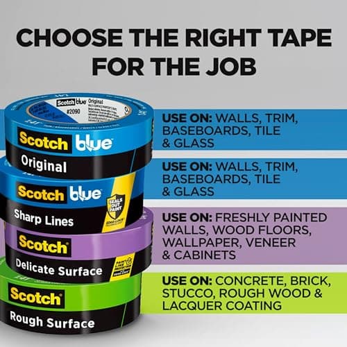 ScotchBlue Original Multi-Surface Painter's Tape 1.88in x 60yd 4 Rolls Blue Pain - Thumbnail 10