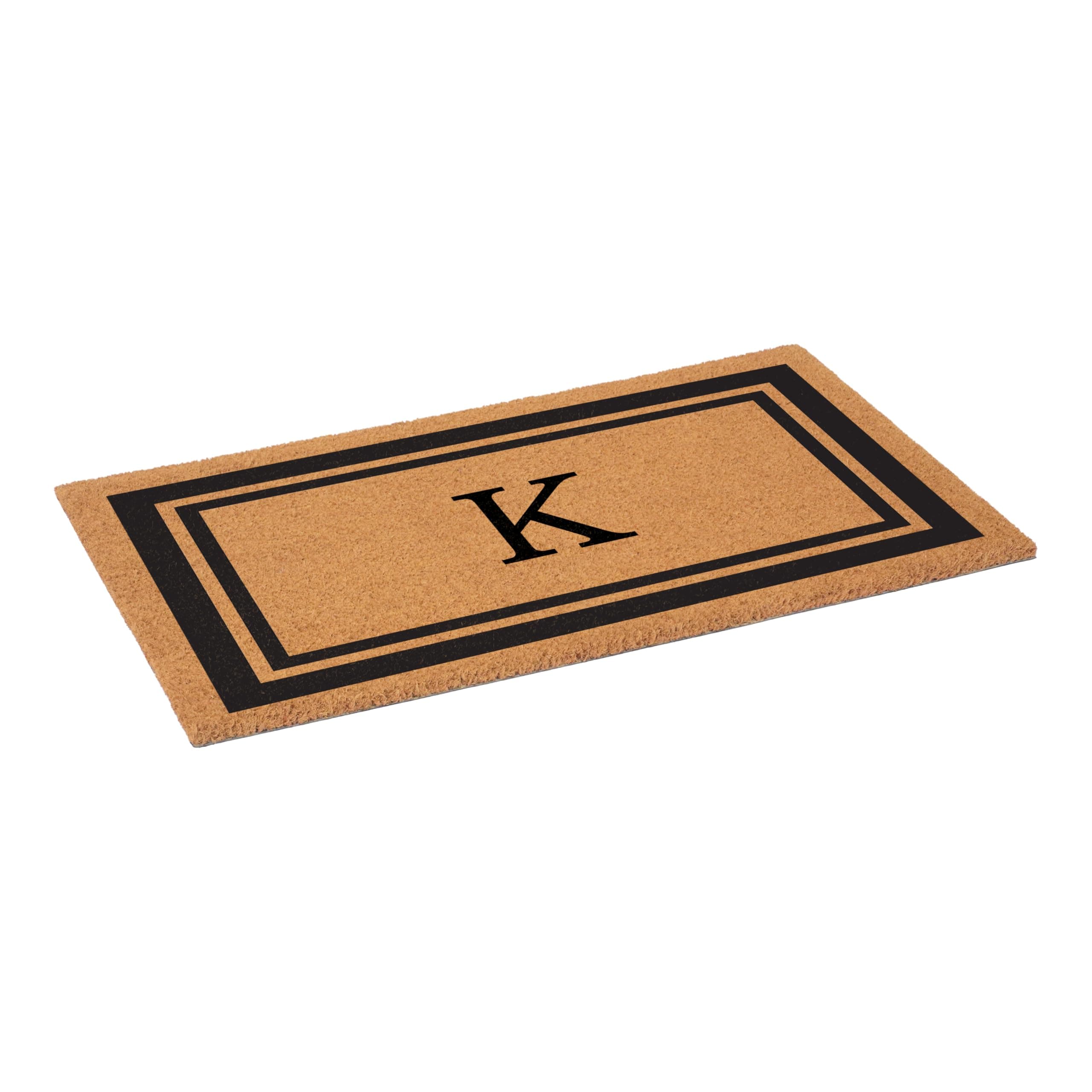Calloway Mills 152962436K Black Border 24" x 36" Monogram Doormat, (Letter K) - Thumbnail 4