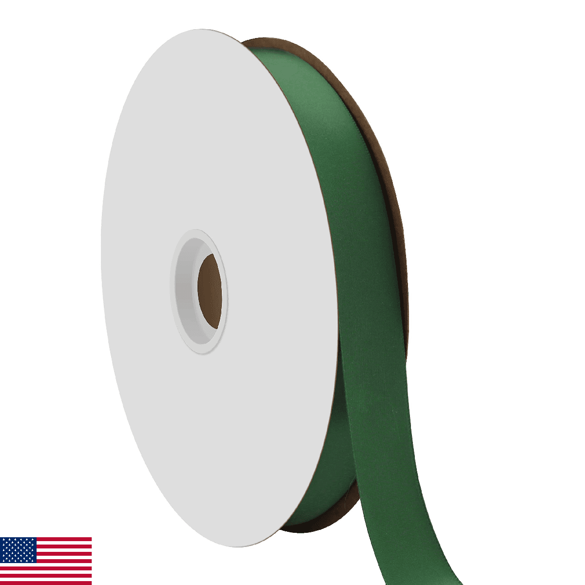 Berwick Offray 7/8" Single Face Satin Ribbon, Forest Green, 100 Yds - Image 1
