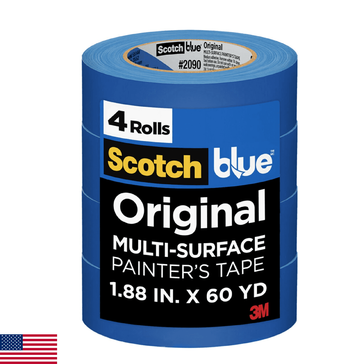 ScotchBlue Original Multi-Surface Painter's Tape 1.88in x 60yd 4 Rolls Blue Pain - Image 1