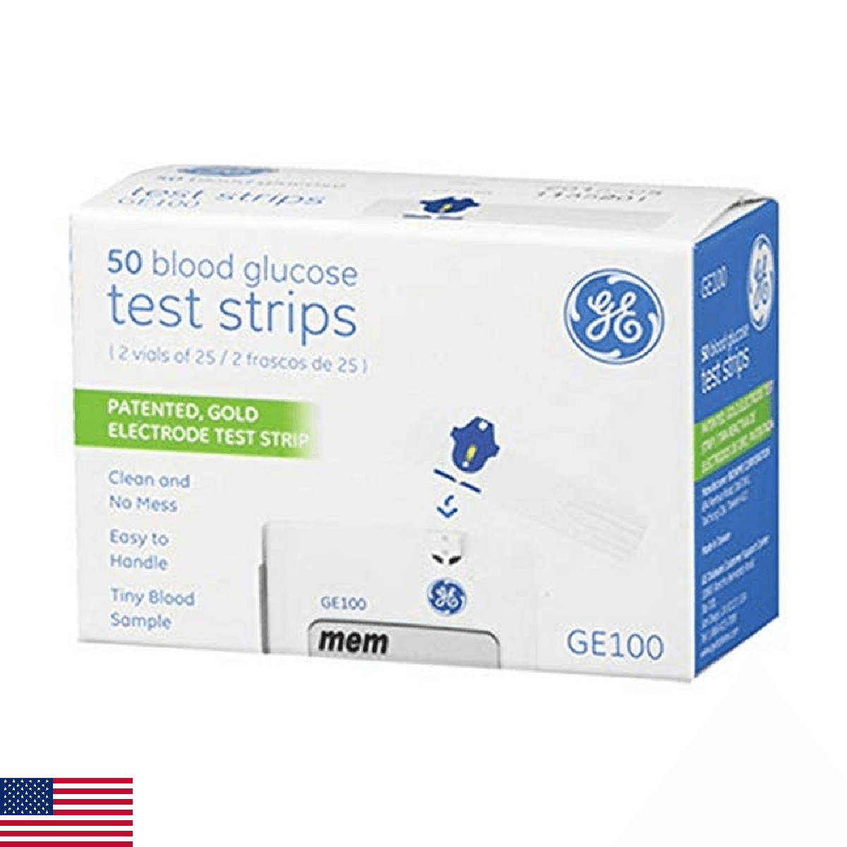 GE Glucose Monitor Test Strips - 50 Count - Fast 5-Second Results, Auto-coding - Image 1