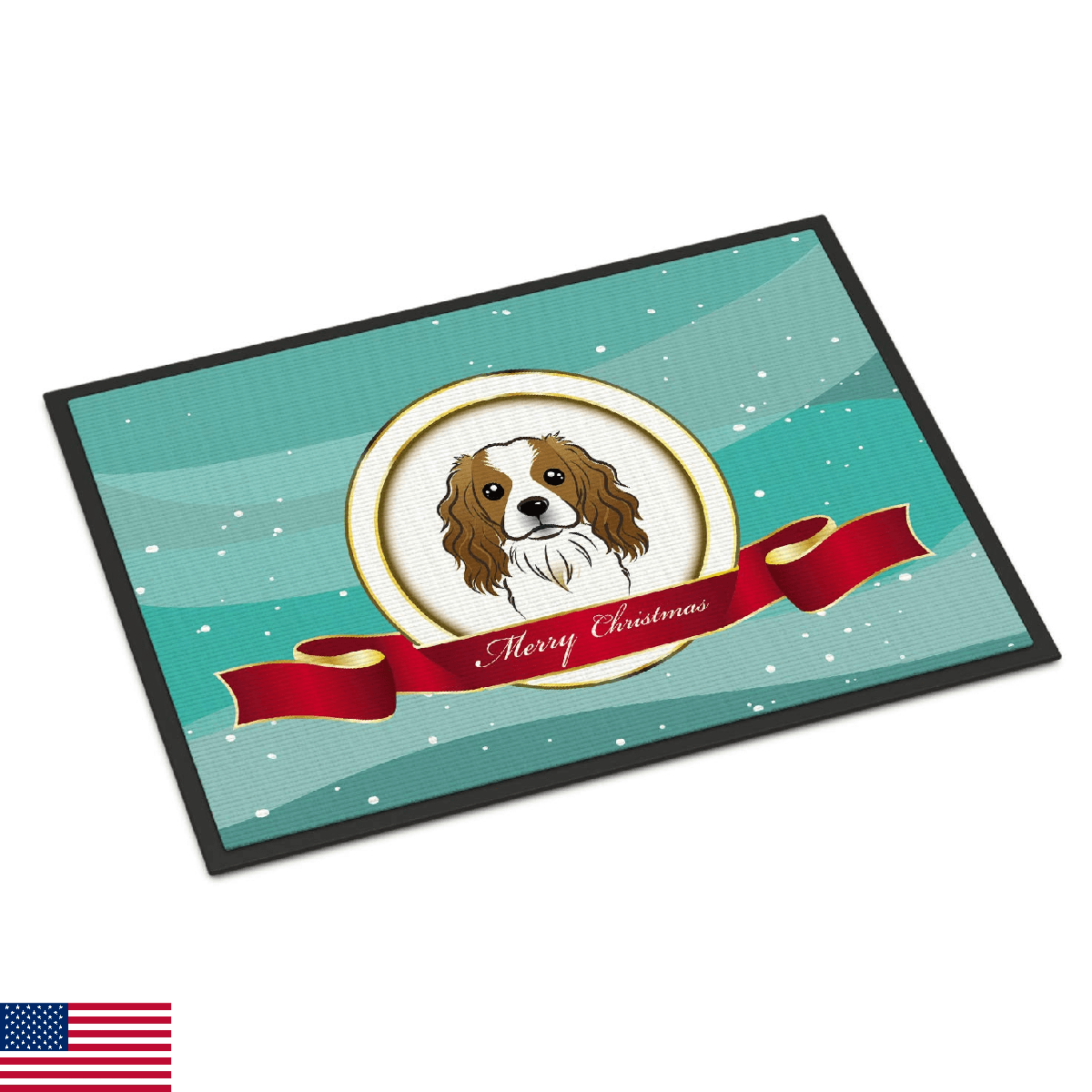 Caroline's Treasures BB1534MAT Cavalier Spaniel Merry Christmas Doormat 18x27 Fr - Image 1
