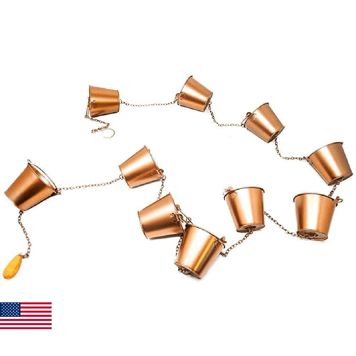 Trademark Innovations Copper Colored Bucket Rain Chain for Gutters and Downspout - Image 1