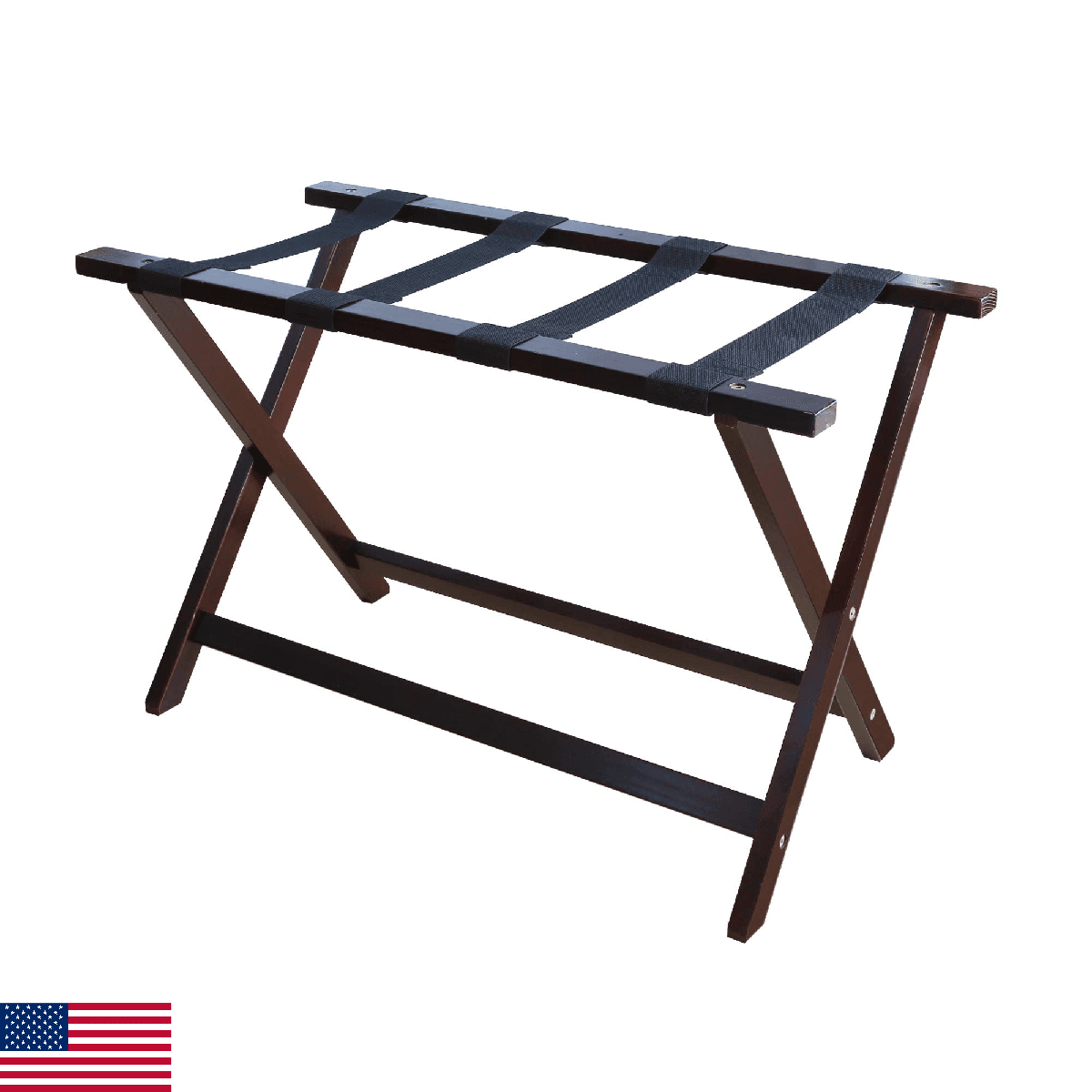 Heavy Duty 30" Extra Wide Luggage Rack-Espresso - Image 1