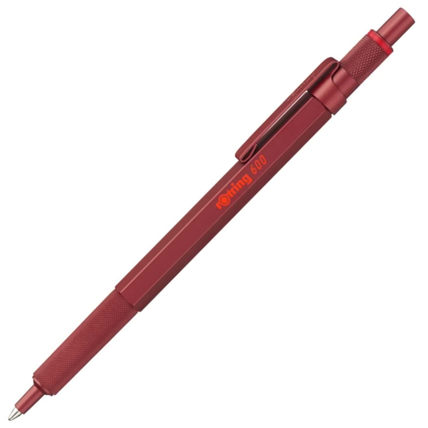 rOtring 600 Ballpoint Pen, Medium, Black Ink, Red Barrel, Refillable - Thumbnail 4
