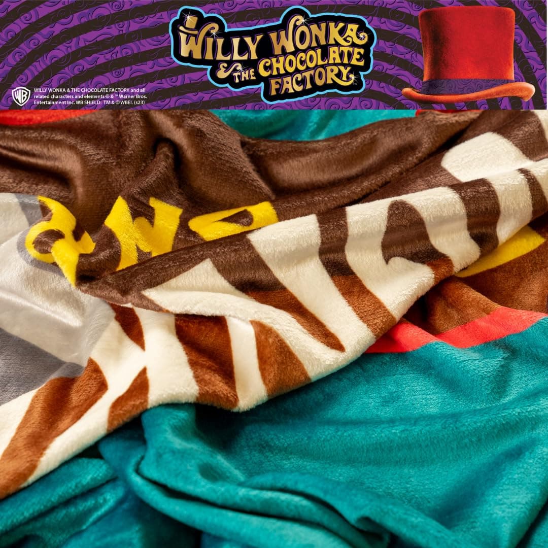 Collectibles Willy Wonka & The Chocolate Factory Bedding Super Soft Cozy Throw, - Thumbnail 5