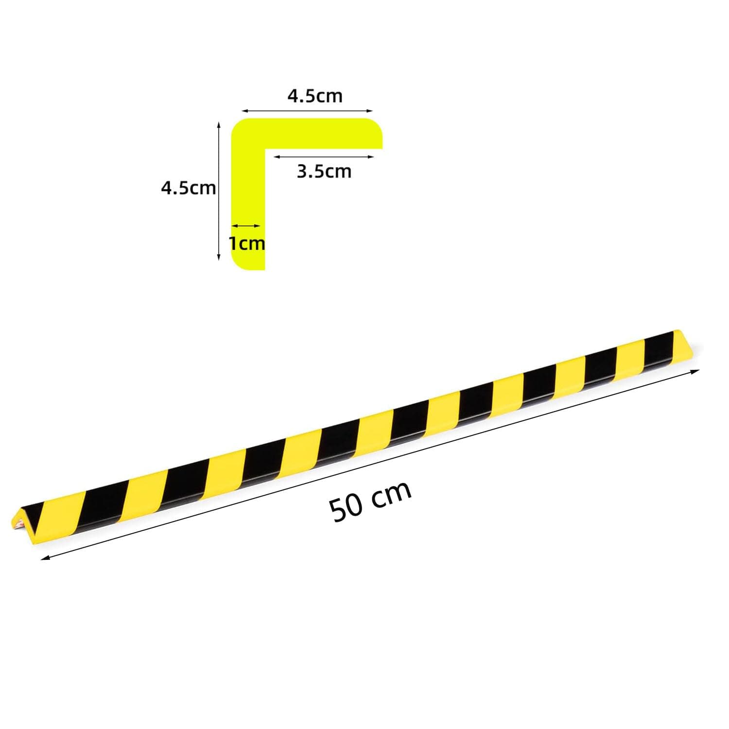 Kyvoria L-Shaped Circular Edge Protector 19in High-Visibility Foam Corner Safety - Thumbnail 2
