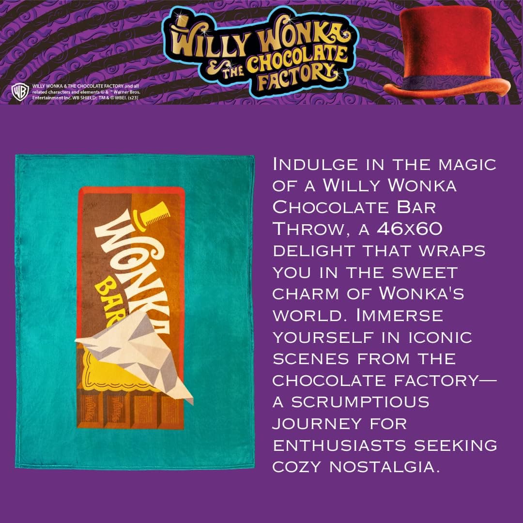 Collectibles Willy Wonka & The Chocolate Factory Bedding Super Soft Cozy Throw, - Thumbnail 3
