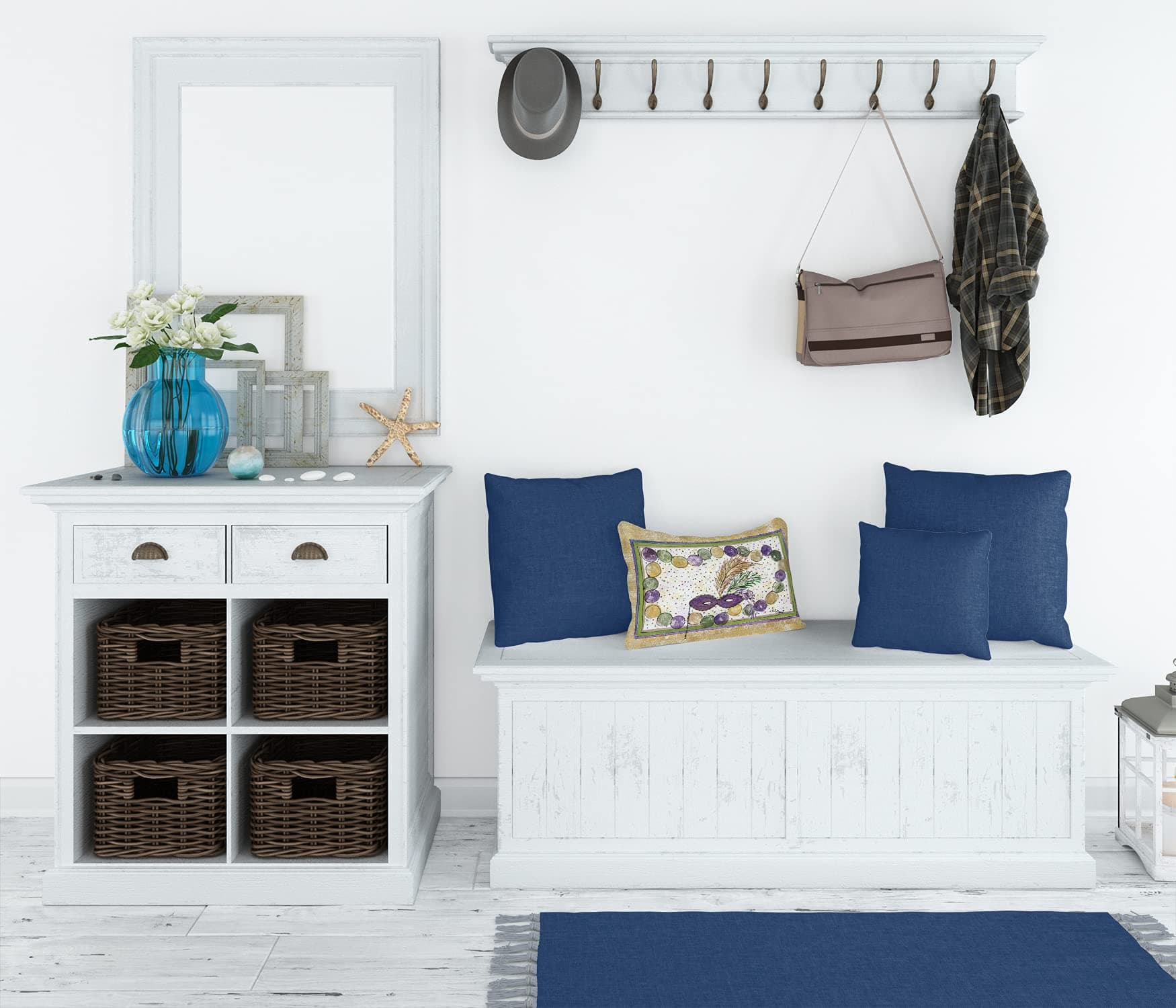 Caroline's Treasures 8059PW1216 Mardi Gras Beads Canvas Fabric Decorative Pillow - Thumbnail 3