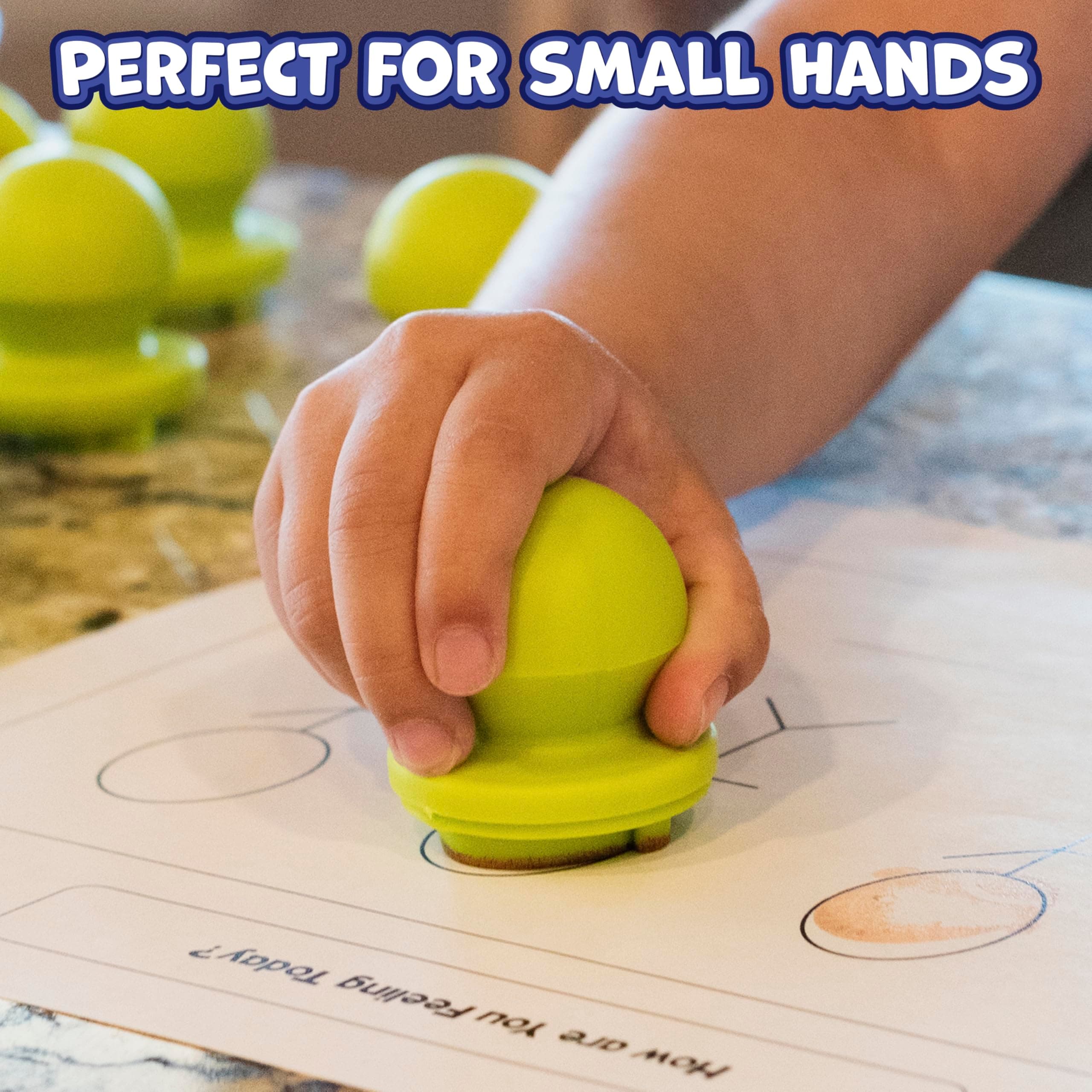 Ready 2 Learn Easy Grip Dough & Paint Stampers | Emotions | Set of 12 | Rubber S - Thumbnail 5