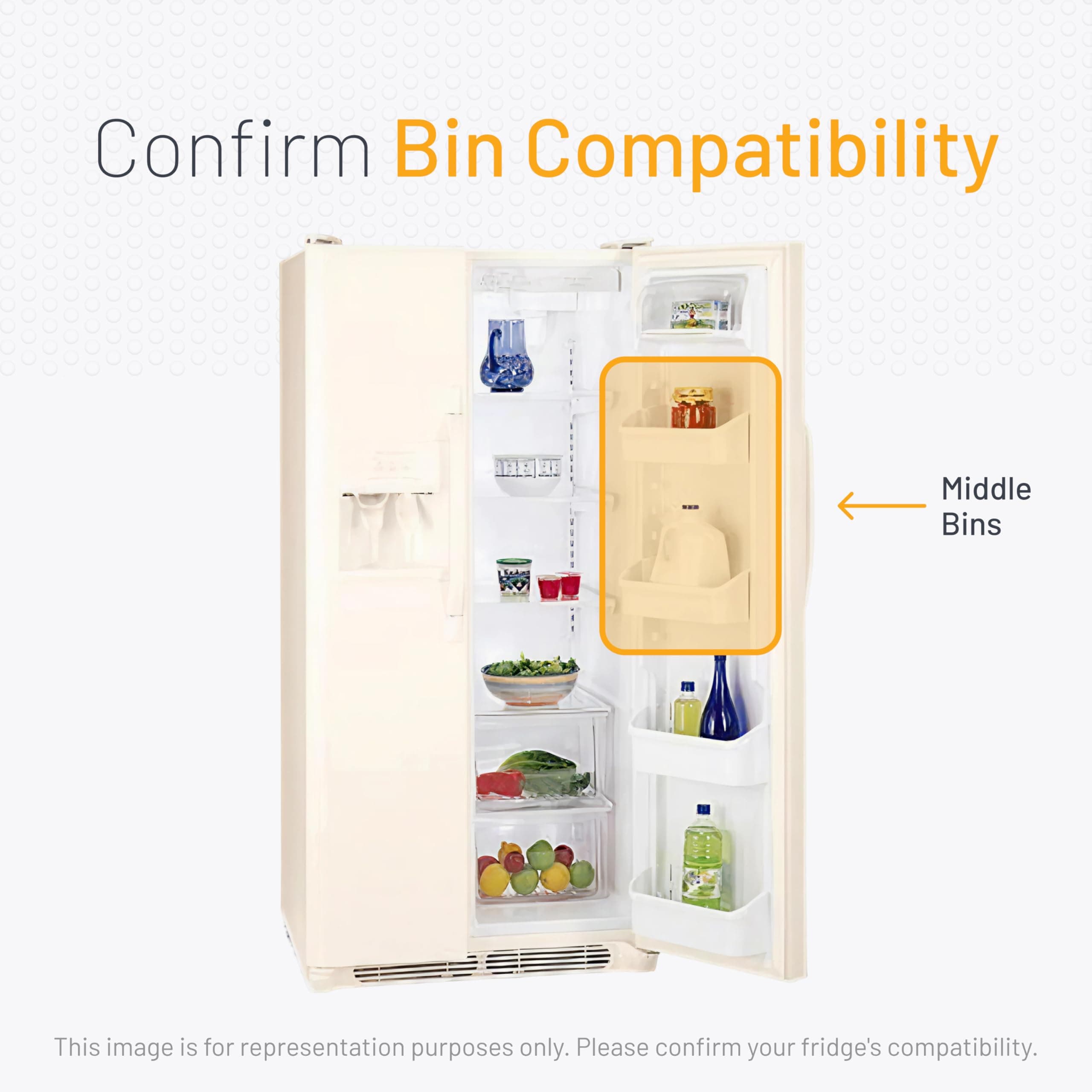 Smart Choice 240356401 Upper Shelf Refrigerator Door Bin – White, Impact Resista - Thumbnail 6