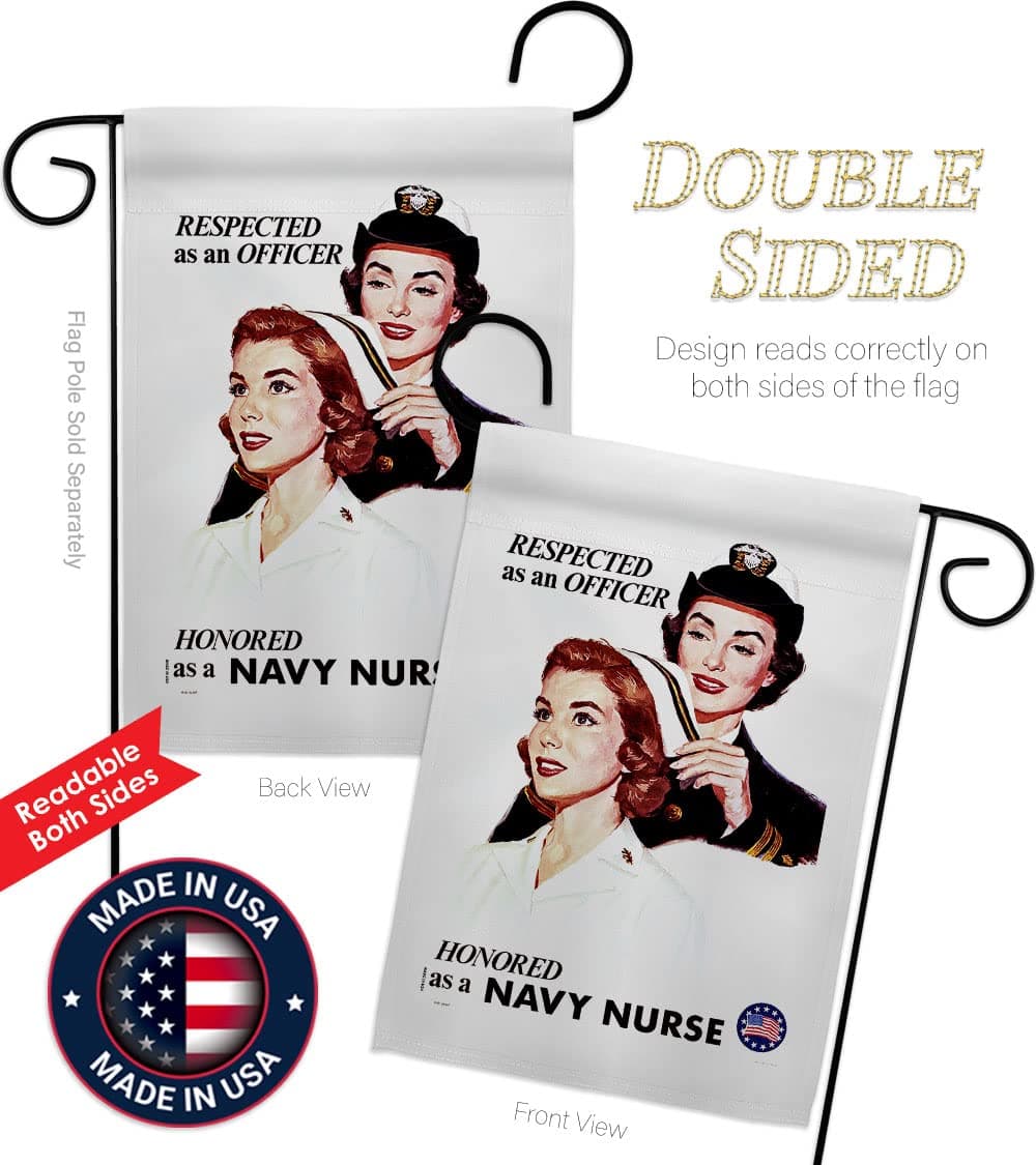 US Brotherhood Honor Navy Nurse Garden Flag Set Wall Hanger Armed Forces USN Sea - Thumbnail 3