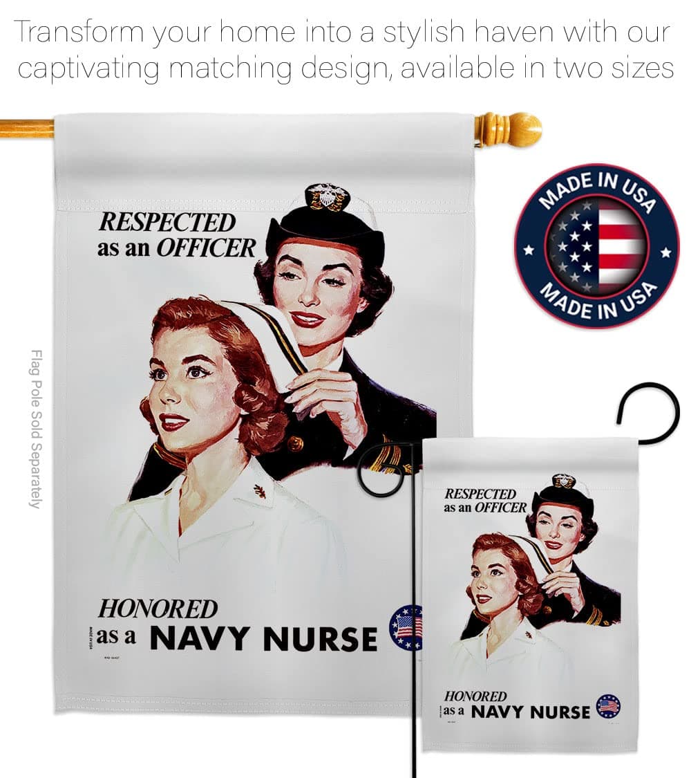US Brotherhood Honor Navy Nurse Garden Flag Set Wall Hanger Armed Forces USN Sea - Thumbnail 4