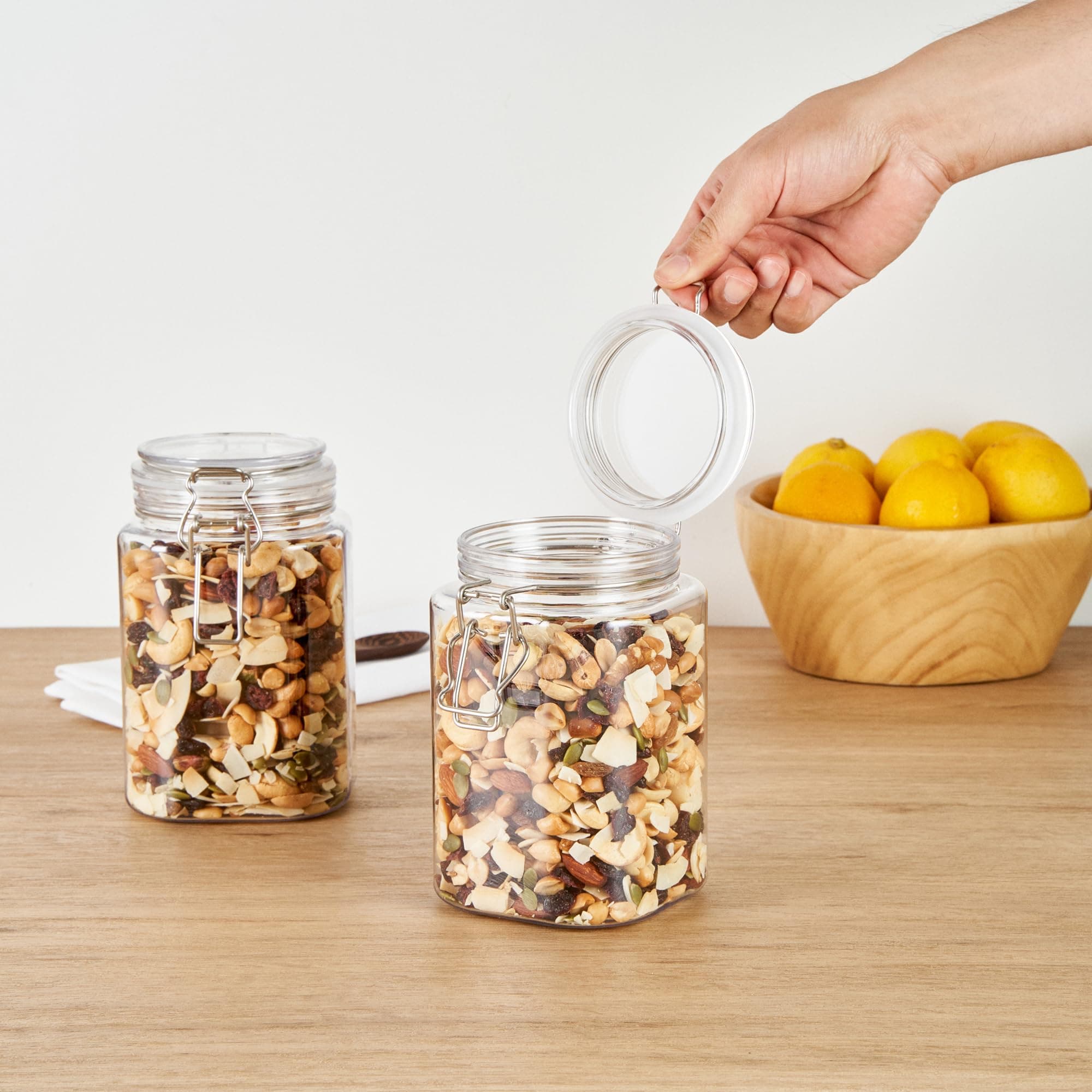 Met Lux 43 Ounce Hinged Food Storage Jars, 20 Airtight Jars With Lids - Rubber G - Thumbnail 5