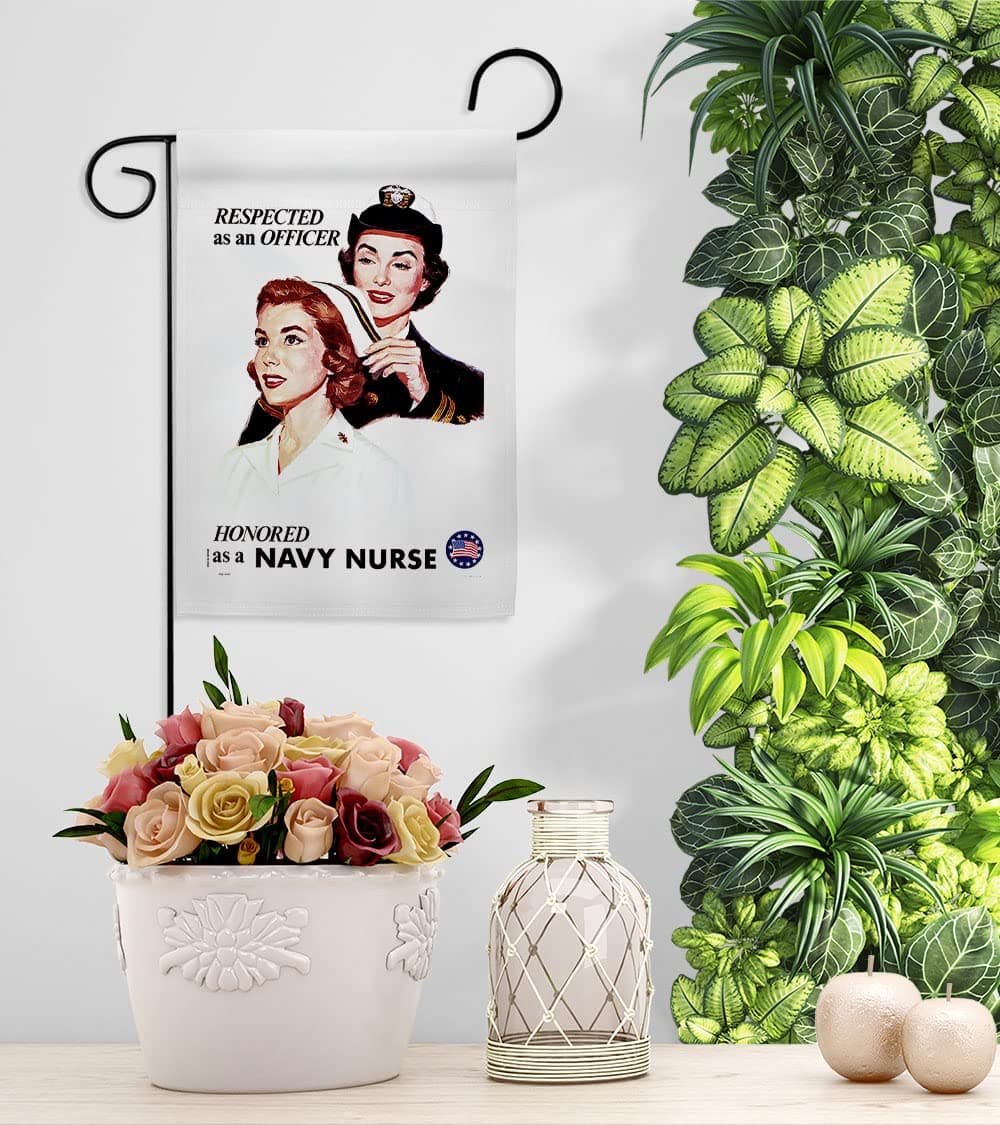 US Brotherhood Honor Navy Nurse Garden Flag Set Wall Hanger Armed Forces USN Sea - Thumbnail 9