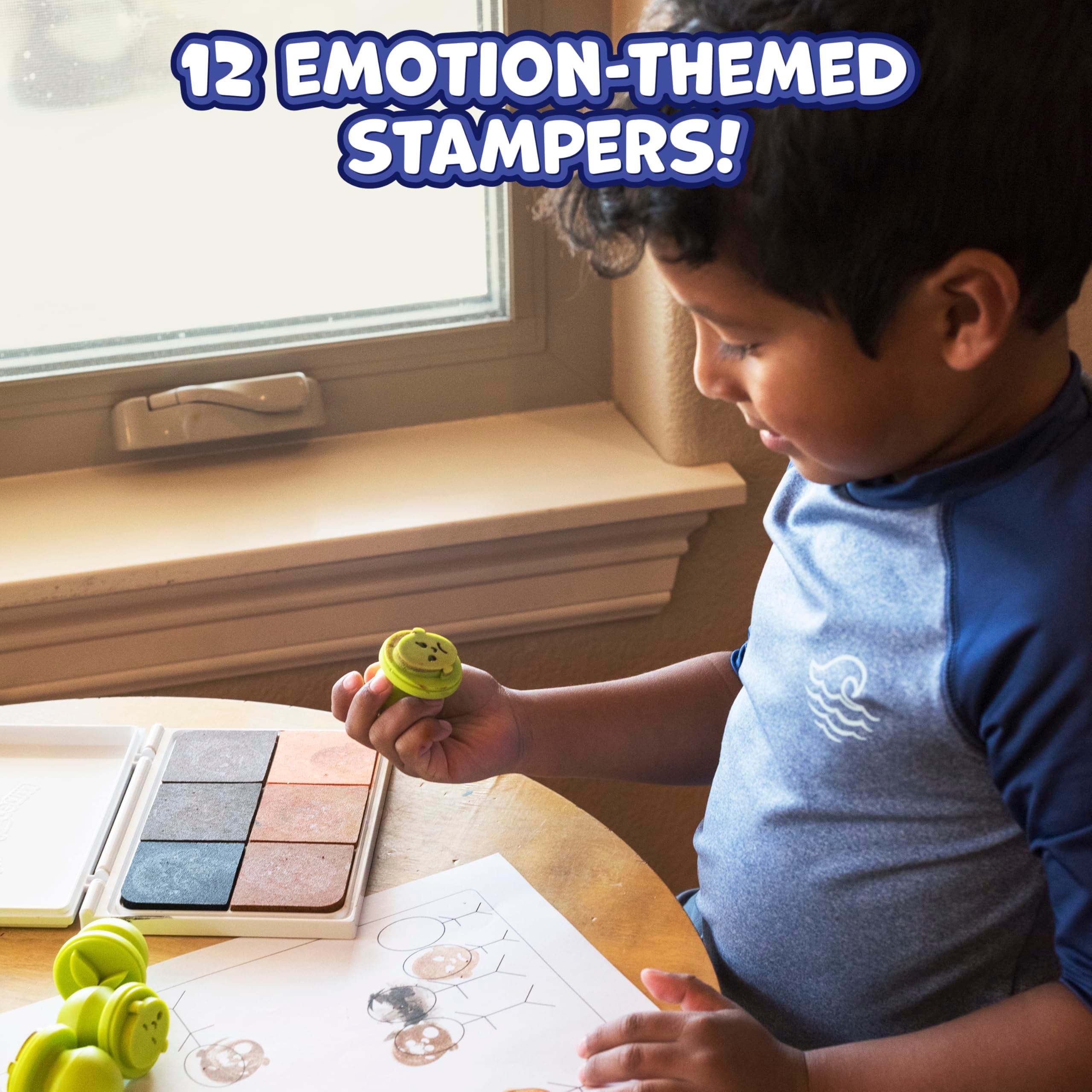 Ready 2 Learn Easy Grip Dough & Paint Stampers | Emotions | Set of 12 | Rubber S - Thumbnail 2