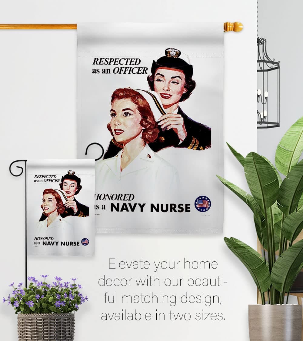US Brotherhood Honor Navy Nurse Garden Flag Set Wall Hanger Armed Forces USN Sea - Thumbnail 8